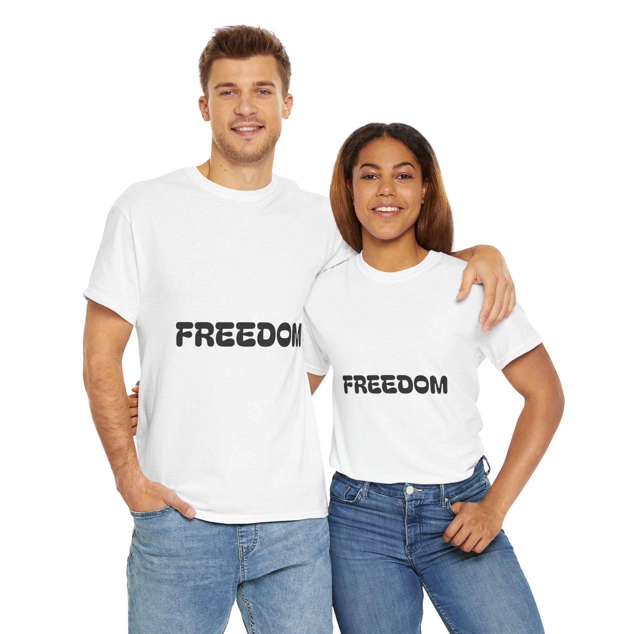 FREEDOM text tee | Quote back print tee, 'If small people cast big shadows'