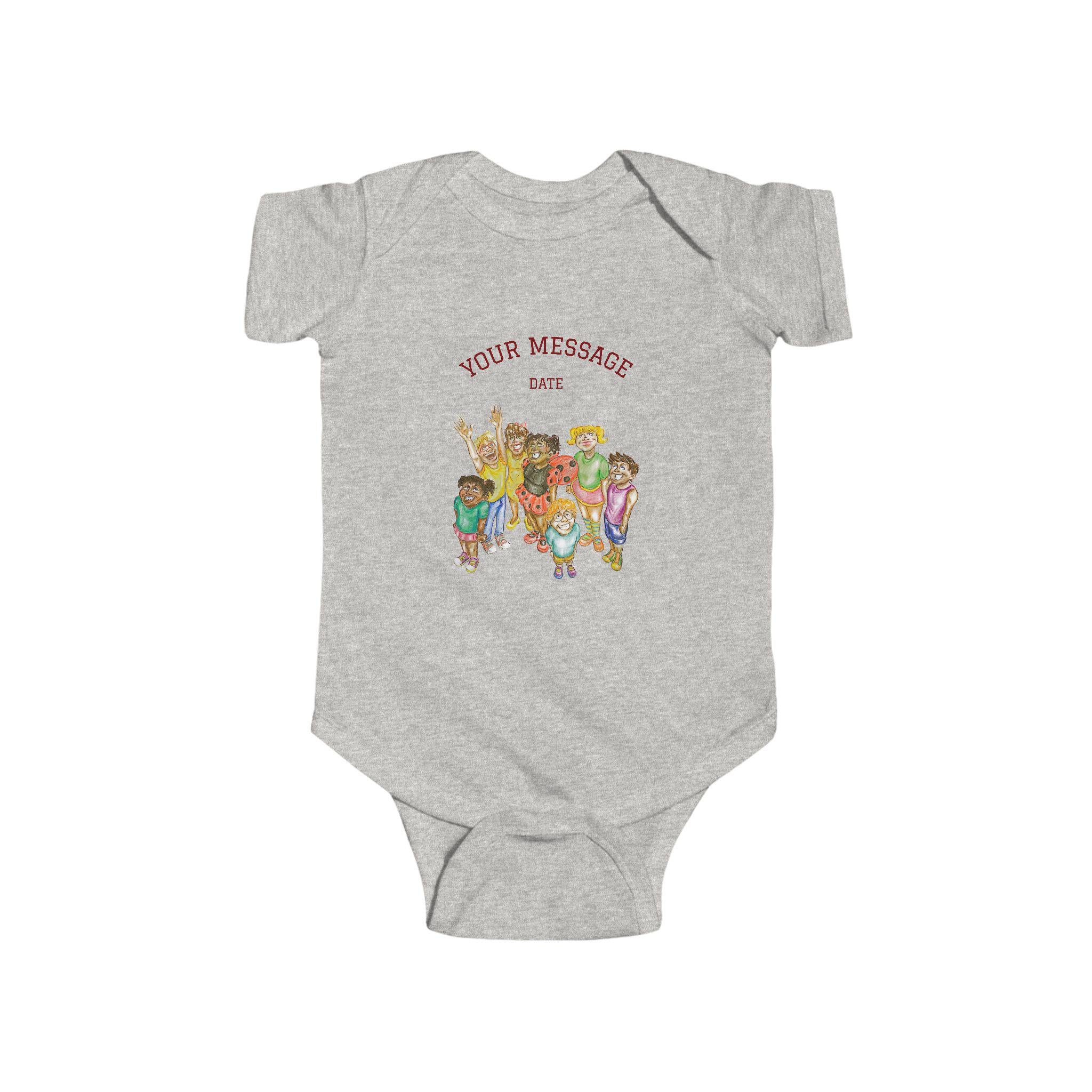 Personalized Baby Onesie, Hand-Drawn Kids Illustration, Baby Shower Gift