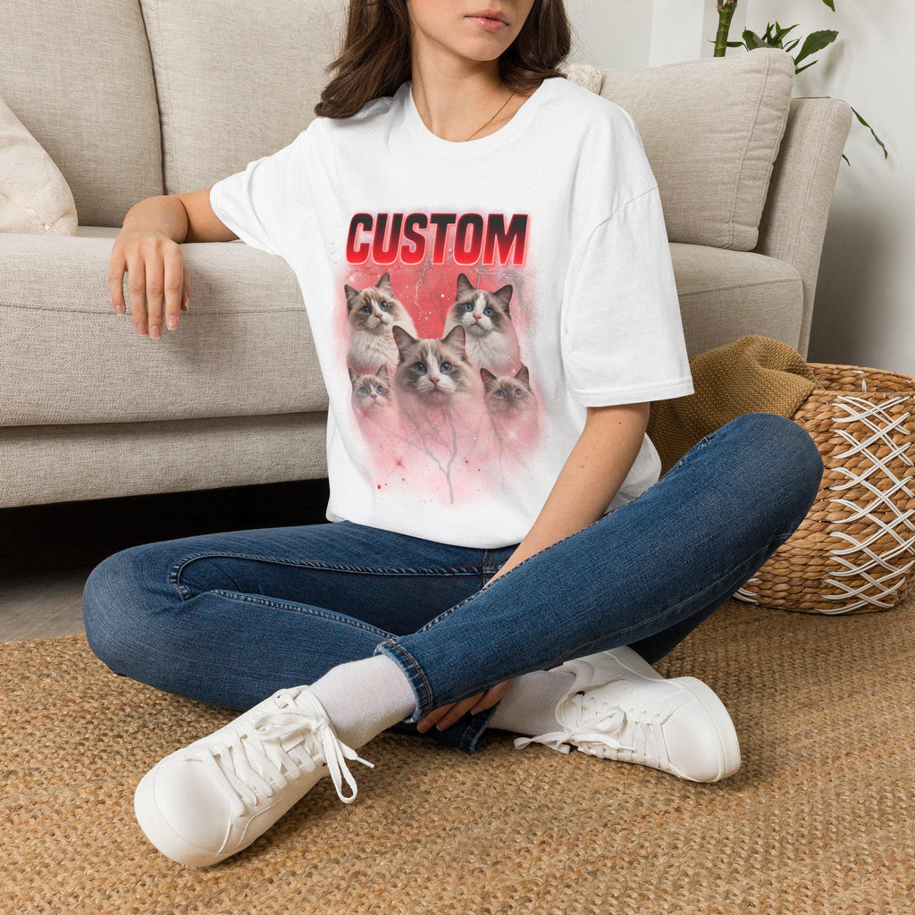 Custom Bootleg T-Shirt, Personalized Vintage Graphic Tee,  Custom Picture T-Shirt, Custom Photo Collage Tee, Unisex Oversized Gift