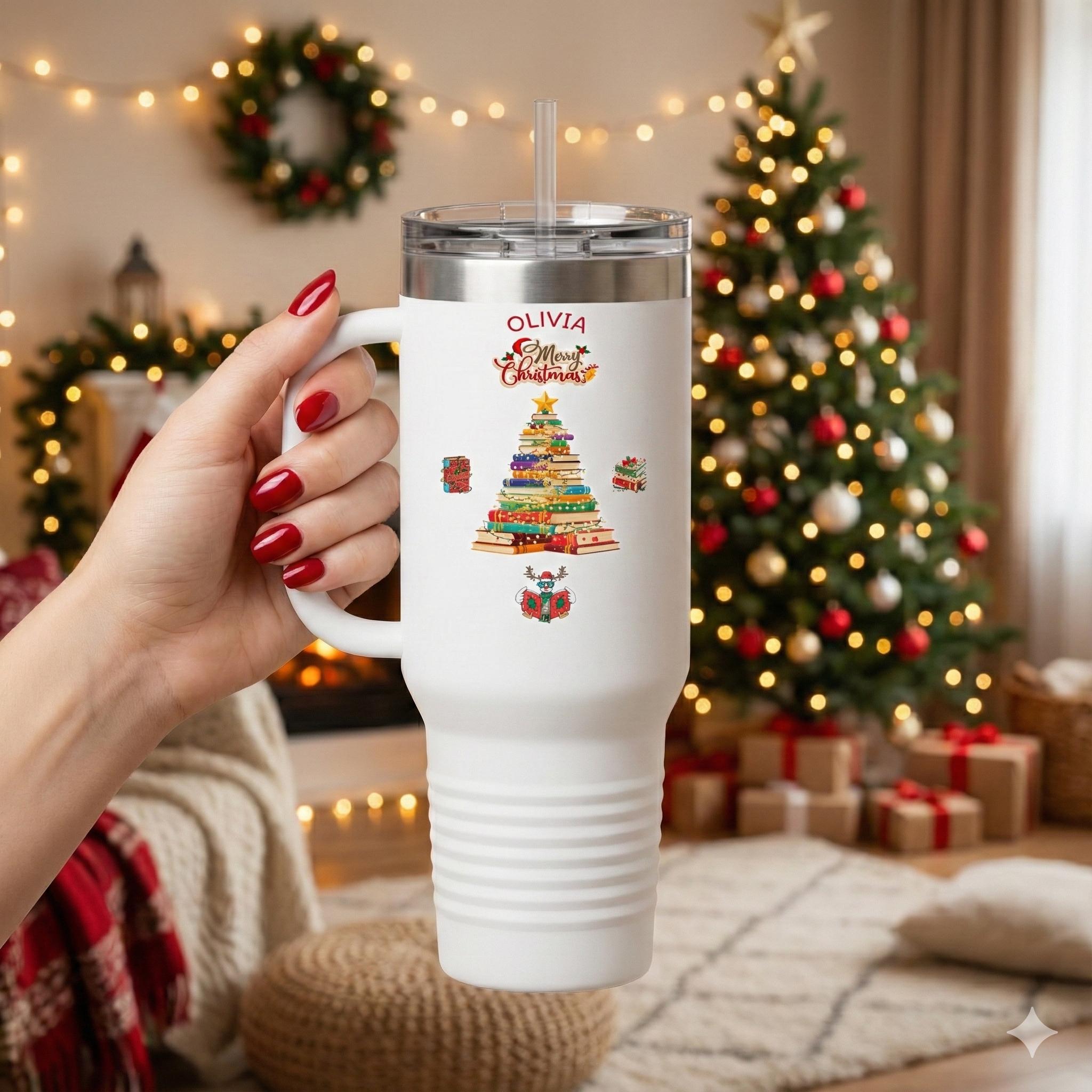 Personalized Christmas Tree 40oz Travel Mug | Insulated Tumbler
