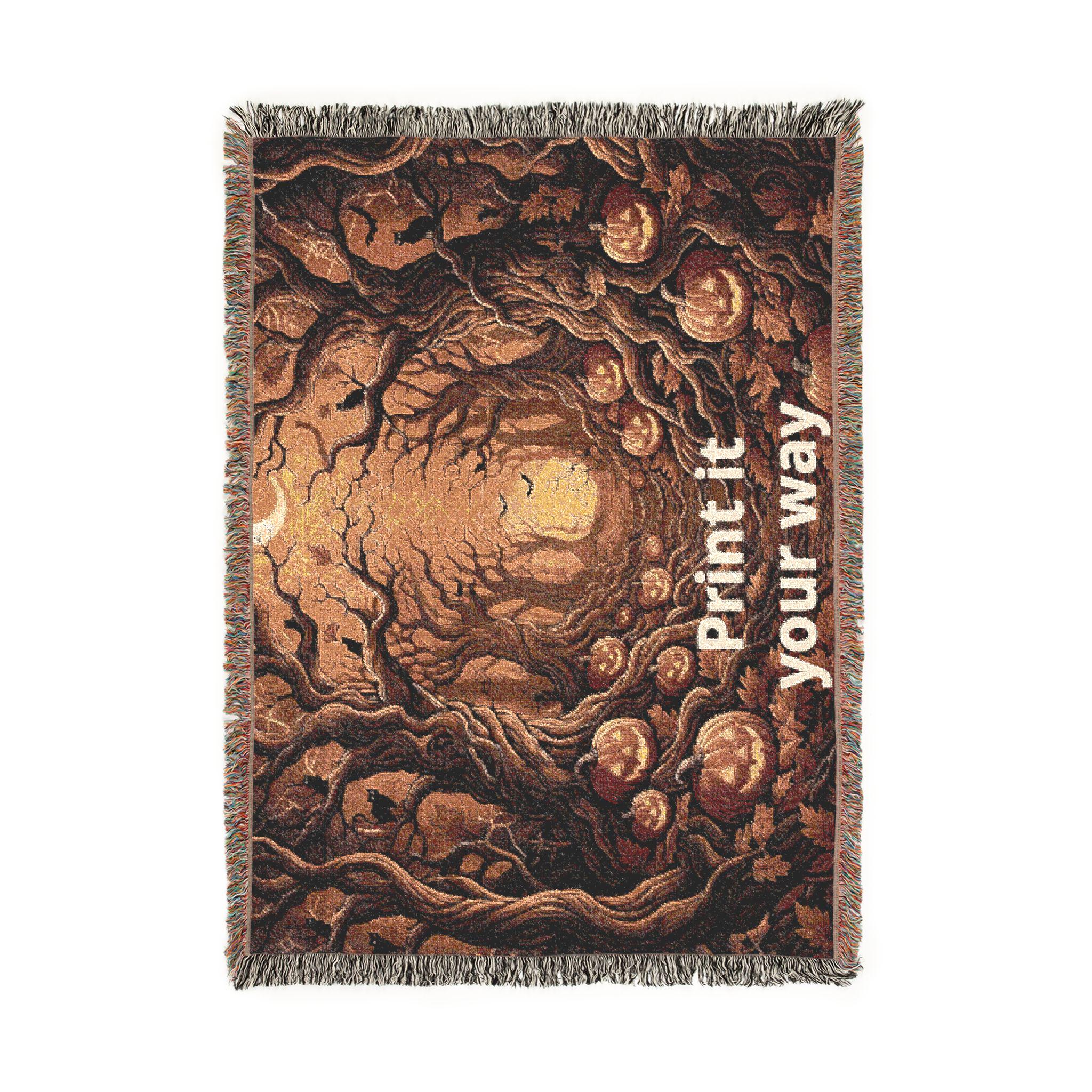 Neutral Halloween Blanket Boho Halloween Decor Woven Blanket Halloween Throw Blanket Fall Home Decor