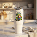 Personalized 40oz Travel Mug | Any text Insulated Cup with Straw & Handle