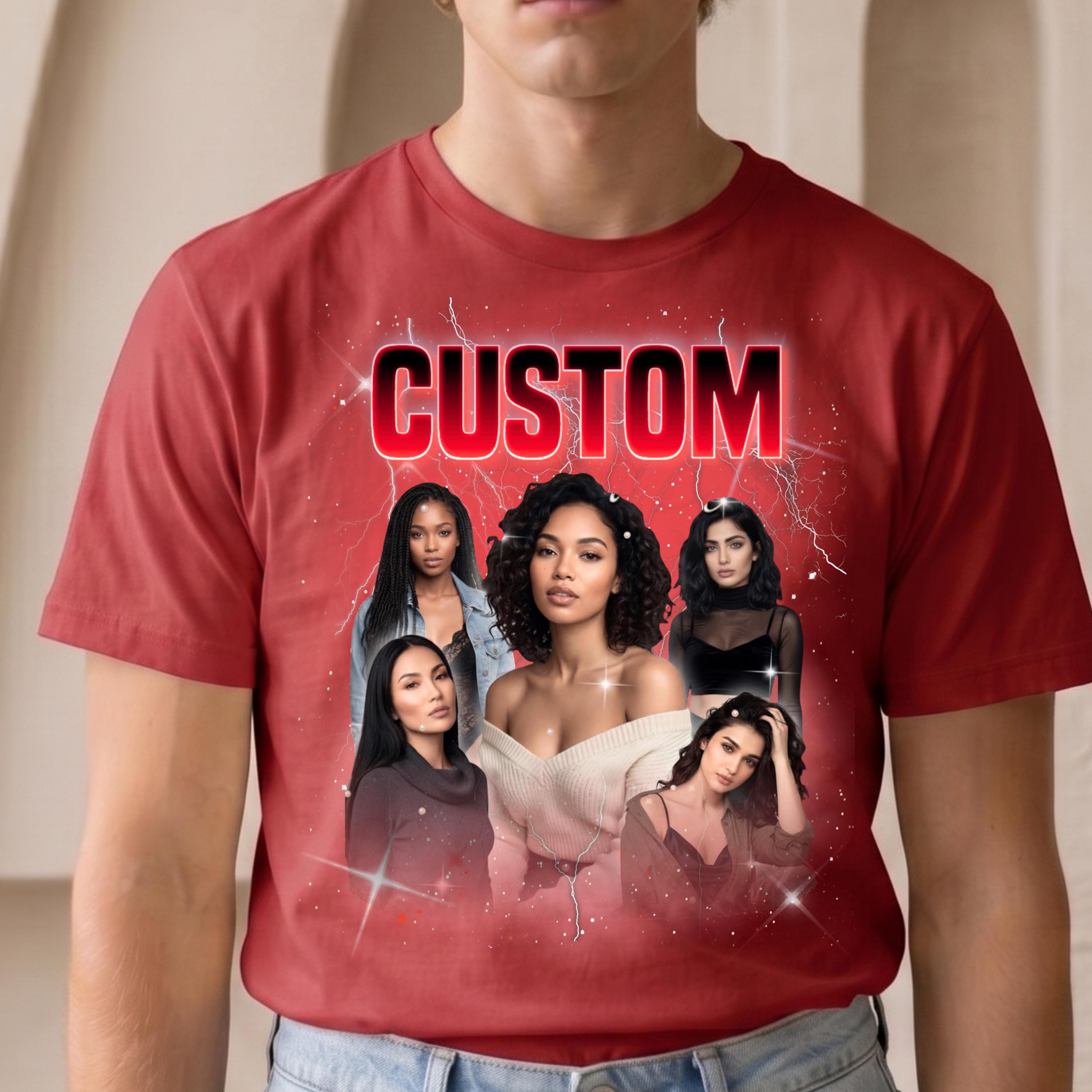 Custom Bootleg Collage T-Shirt, Personalized Photo Graphic Tee, Unisex Comfort Colors®