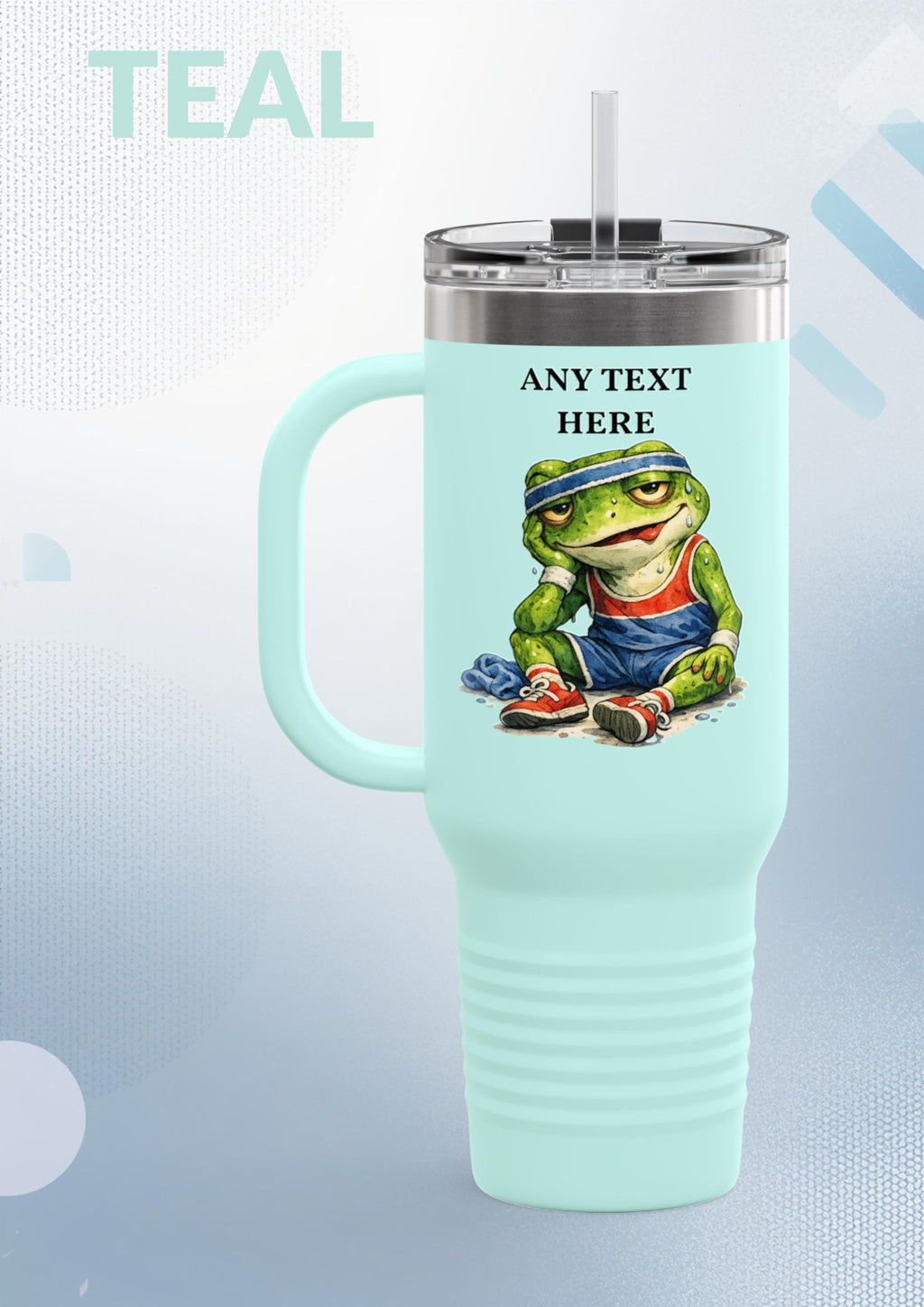 Personalized 40oz Travel Mug | Any text Insulated Cup with Straw & Handle
