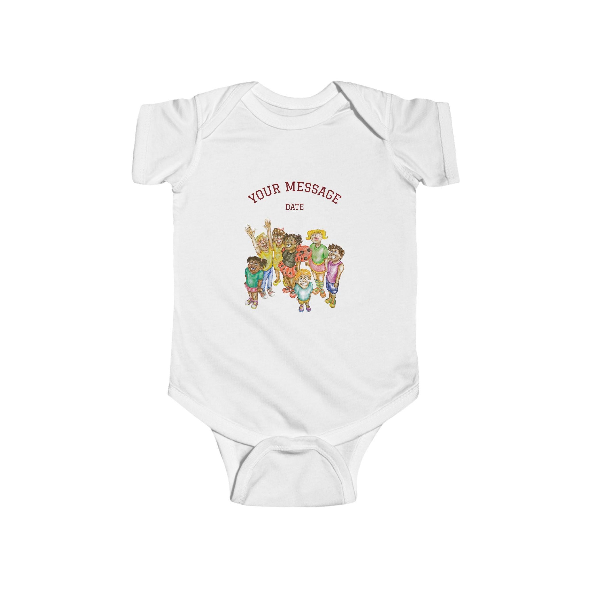 Personalized Baby Onesie, Hand-Drawn Kids Illustration, Baby Shower Gift
