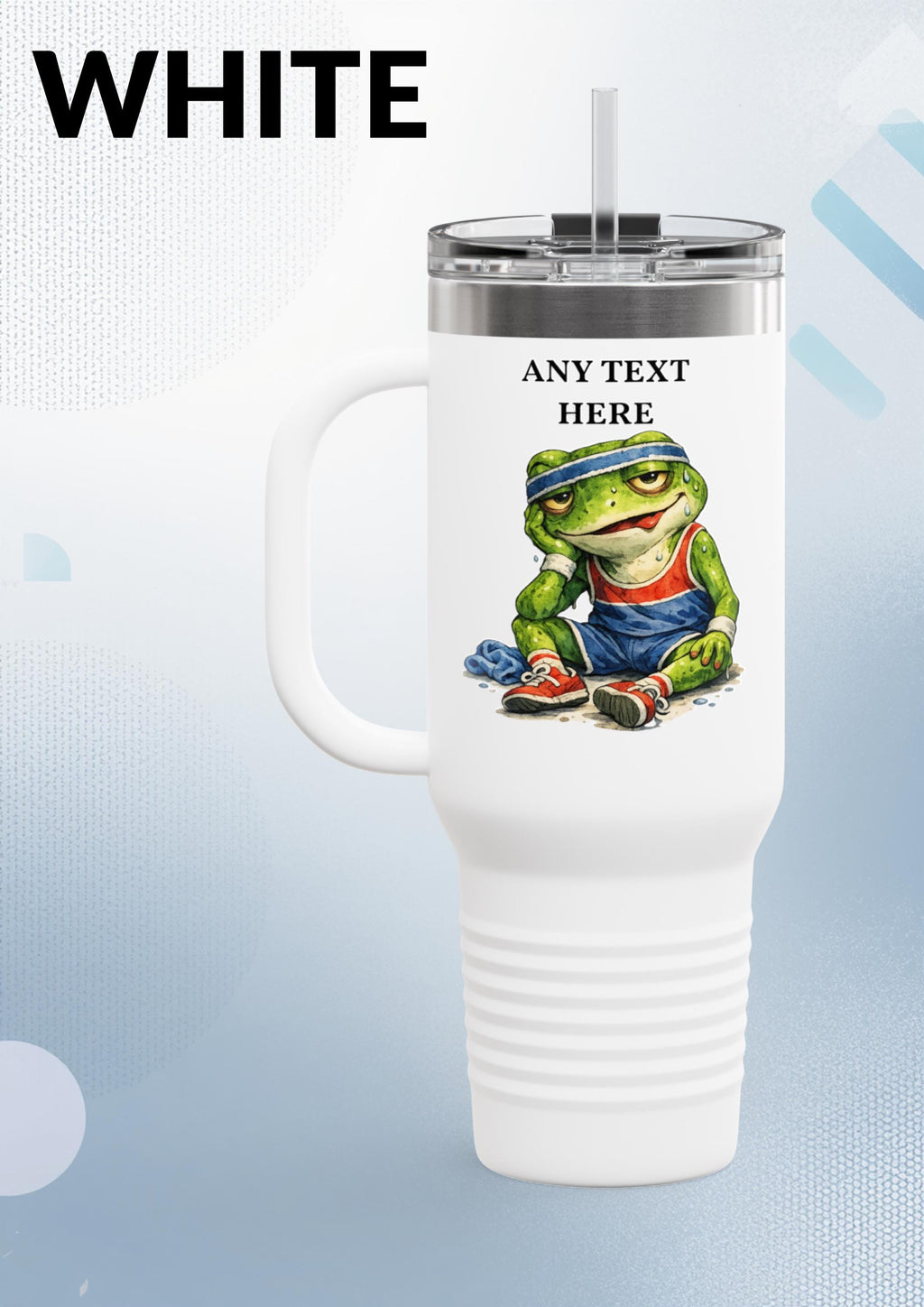 Personalized 40oz Travel Mug | Any text Insulated Cup with Straw & Handle
