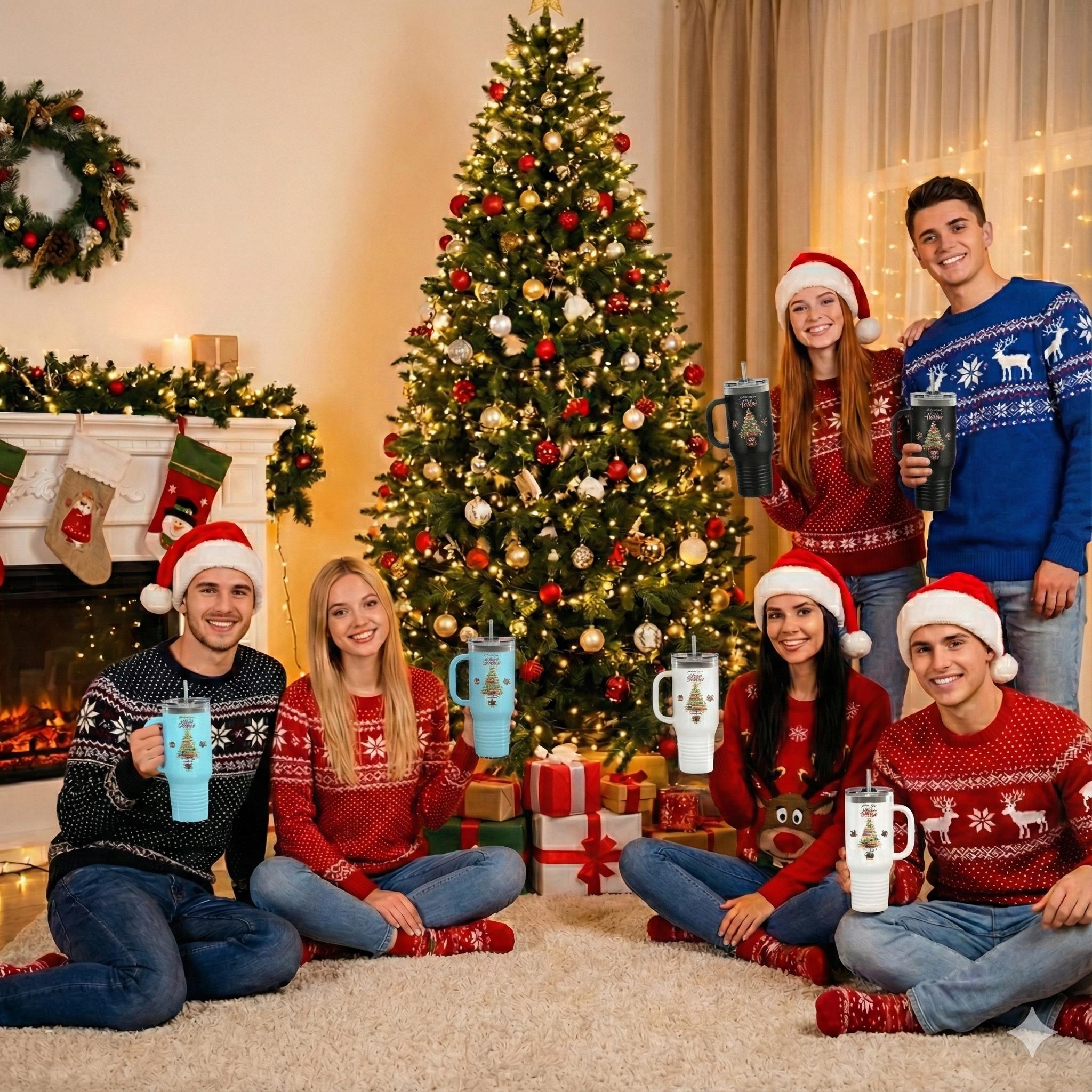 Personalized Christmas Tree 40oz Travel Mug | Insulated Tumbler