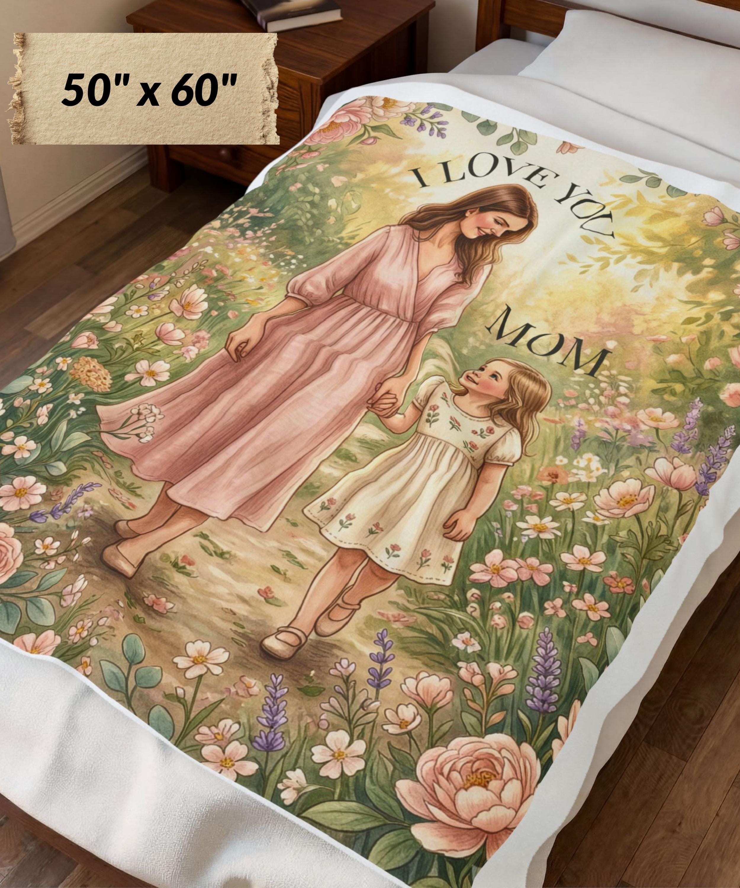 Personalized Mother's Day Velveteen Plush Blanket