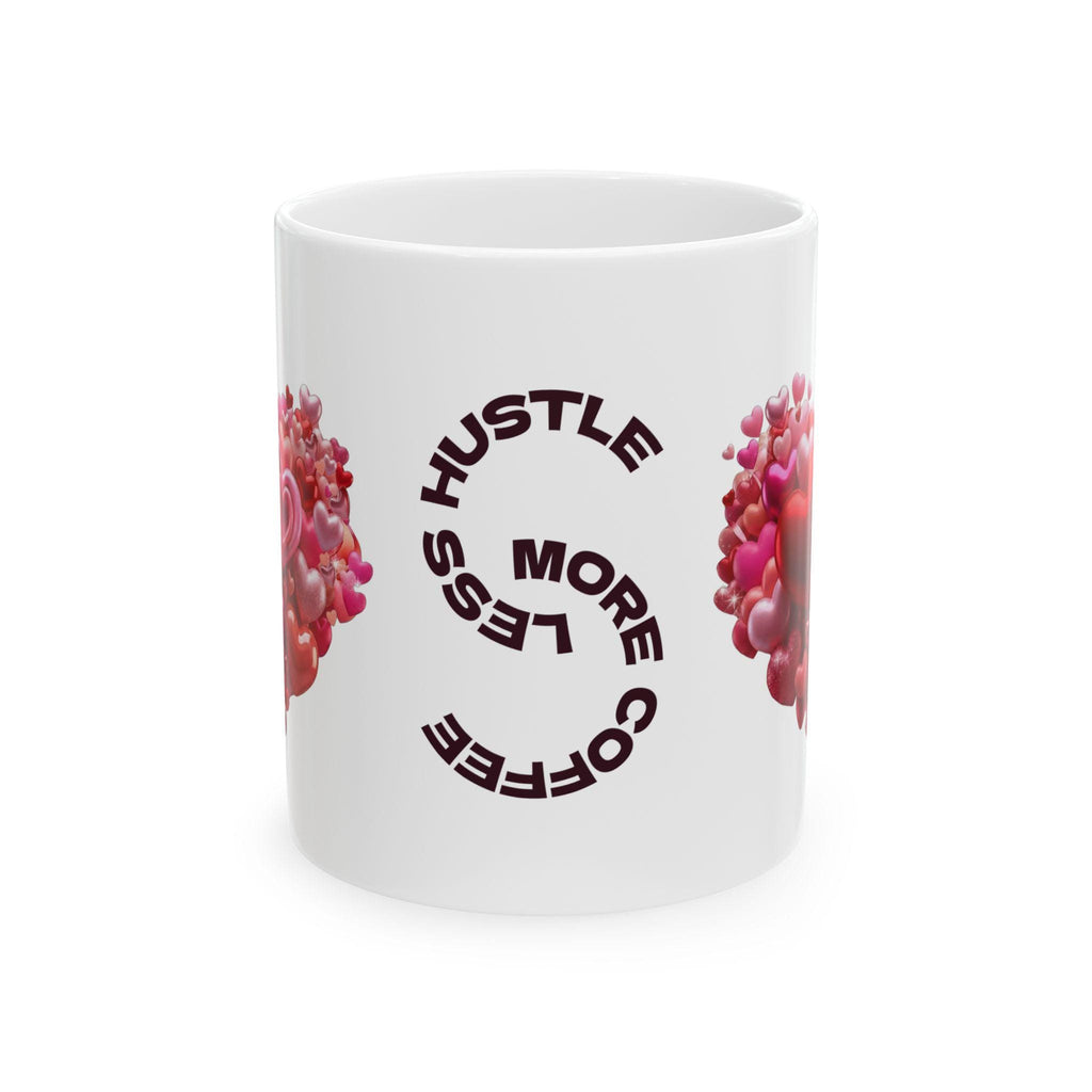 Personalized Heart Ceramic Mug, Custom Name Coffee Cup, Mother's Day Valentine Gift