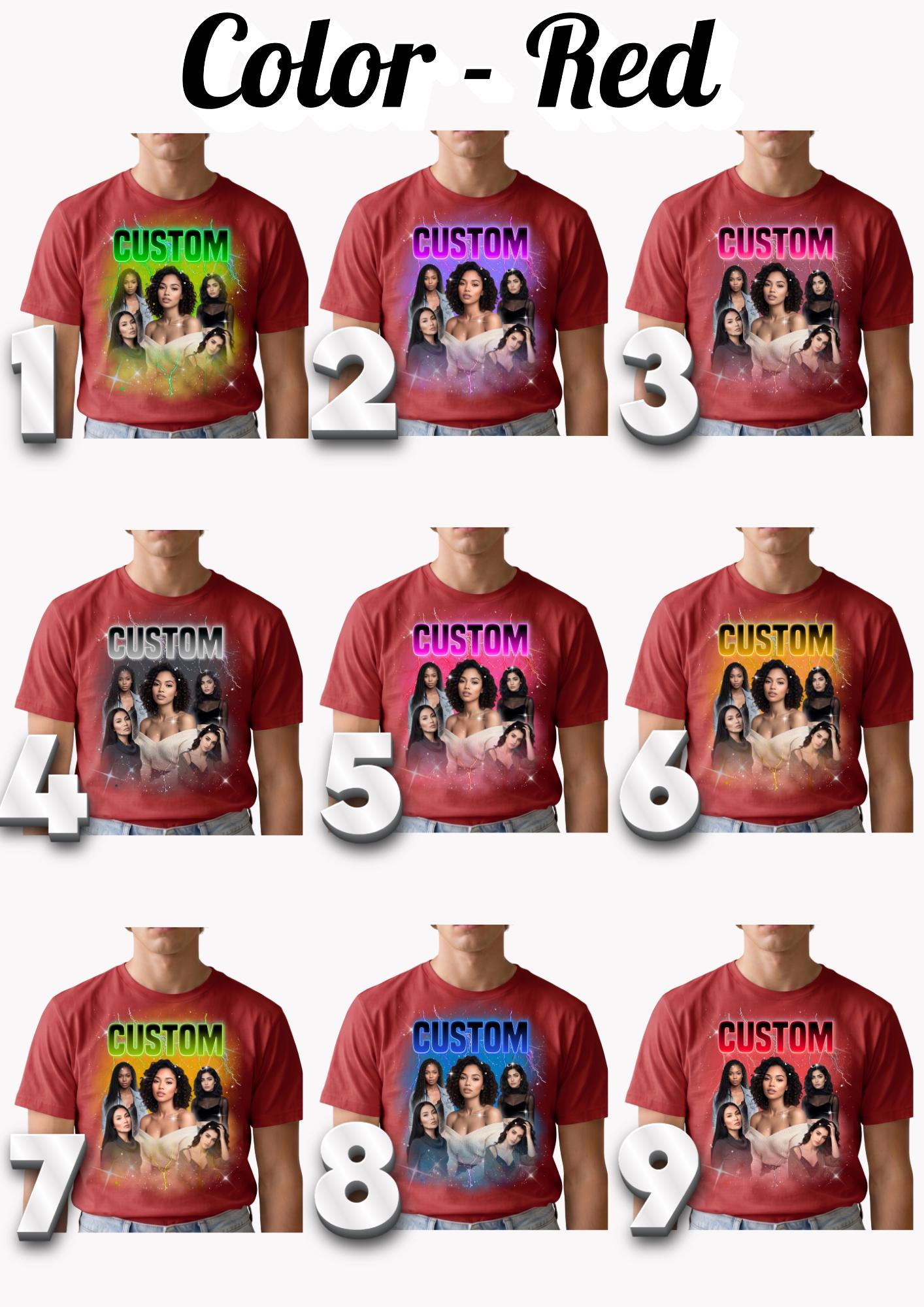 Custom Bootleg Collage T-Shirt, Personalized Photo Graphic Tee, Unisex Comfort Colors®