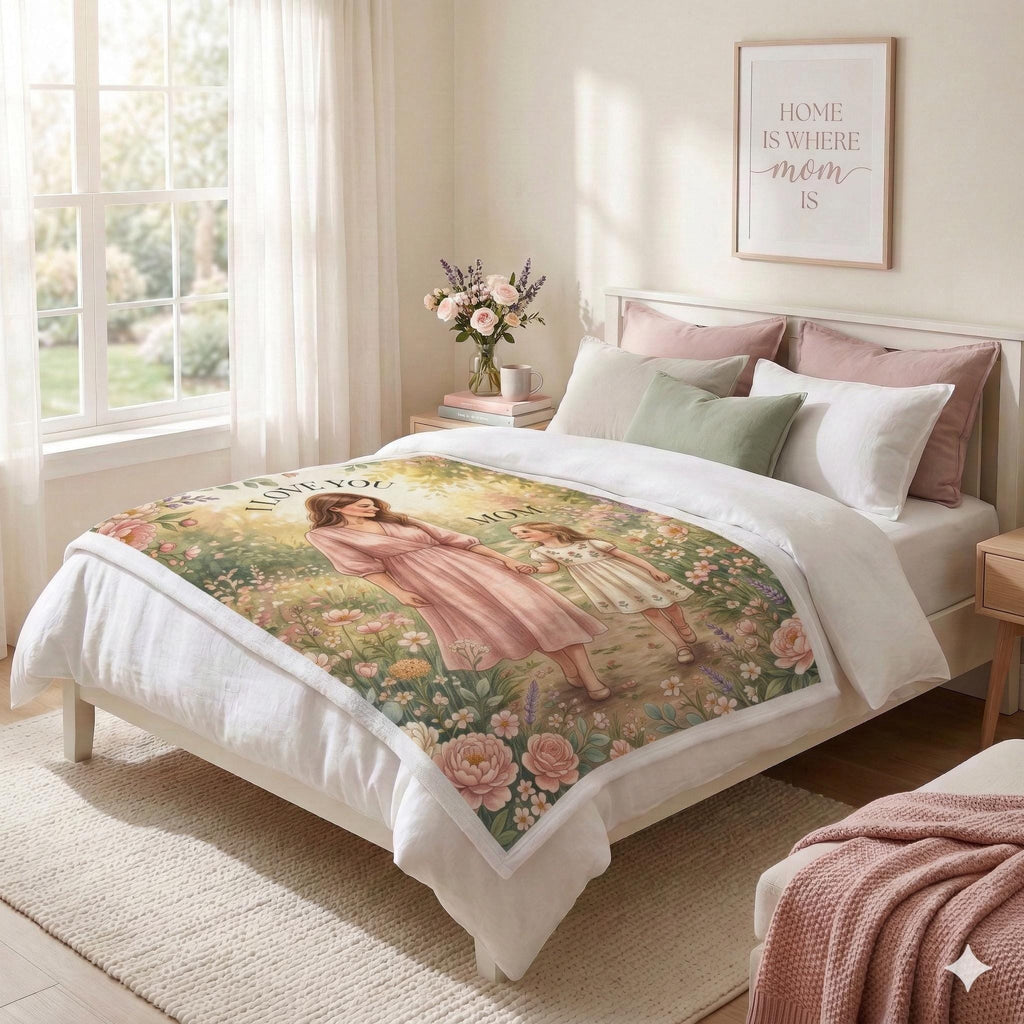 Personalized Mother's Day Velveteen Plush Blanket