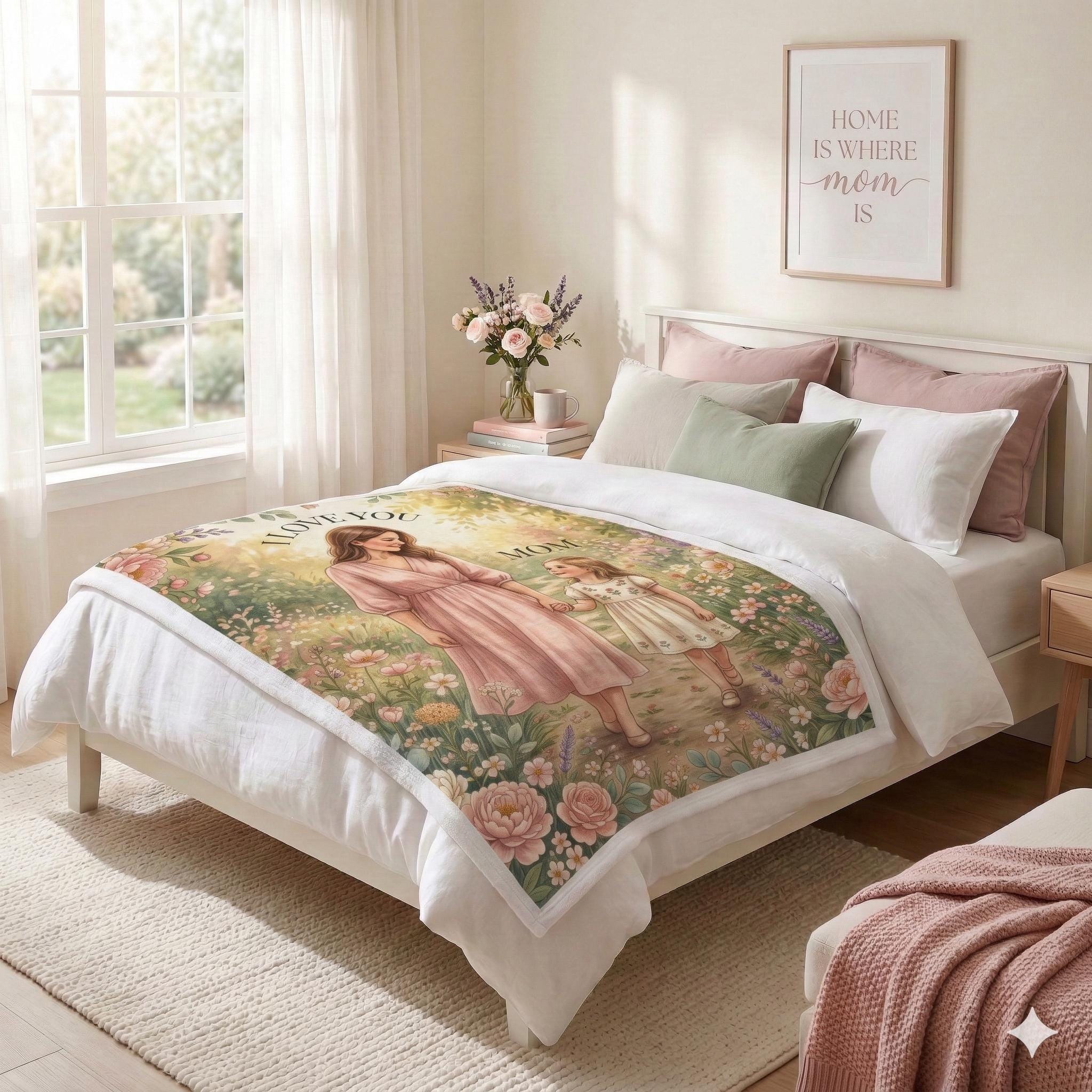 Personalized Mother's Day Velveteen Plush Blanket