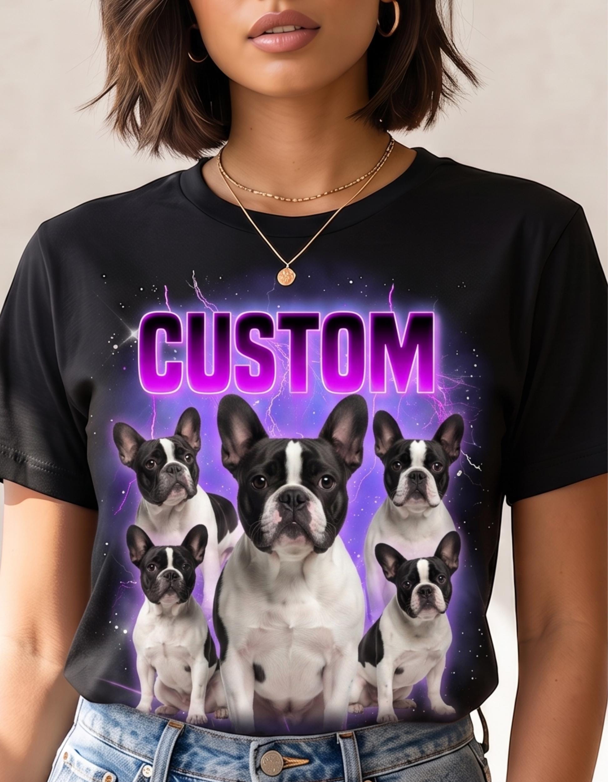 Custom Bootleg T-Shirt, Personalized Vintage Graphic Tee,  Custom Picture T-Shirt, Custom Photo Collage Tee, Unisex Oversized Gift