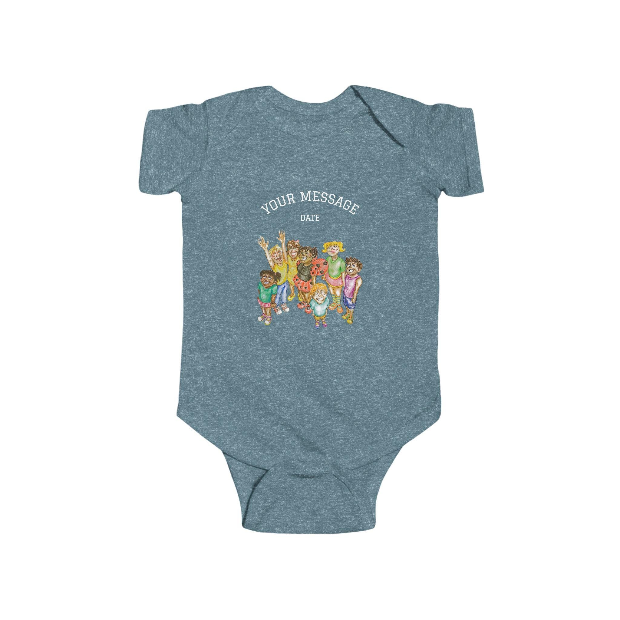 Personalized Baby Onesie, Hand-Drawn Kids Illustration, Baby Shower Gift