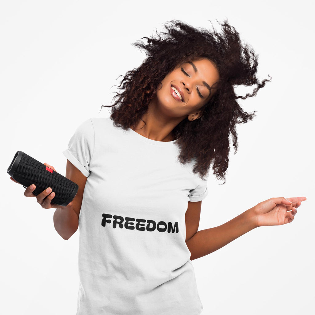 FREEDOM text tee | Quote back print tee, 'If small people cast big shadows'