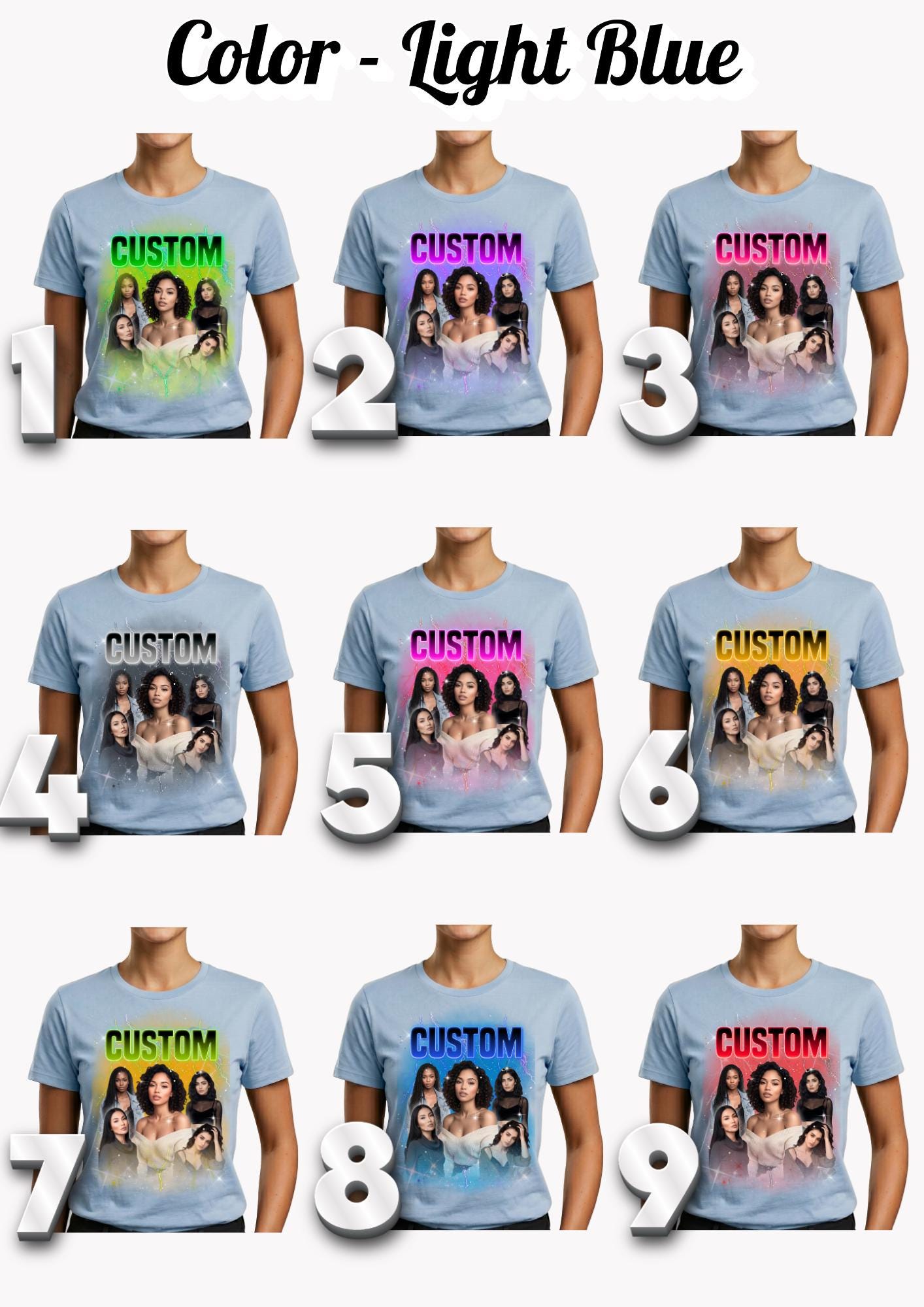Custom Bootleg Collage T-Shirt, Personalized Photo Graphic Tee, Unisex Comfort Colors®