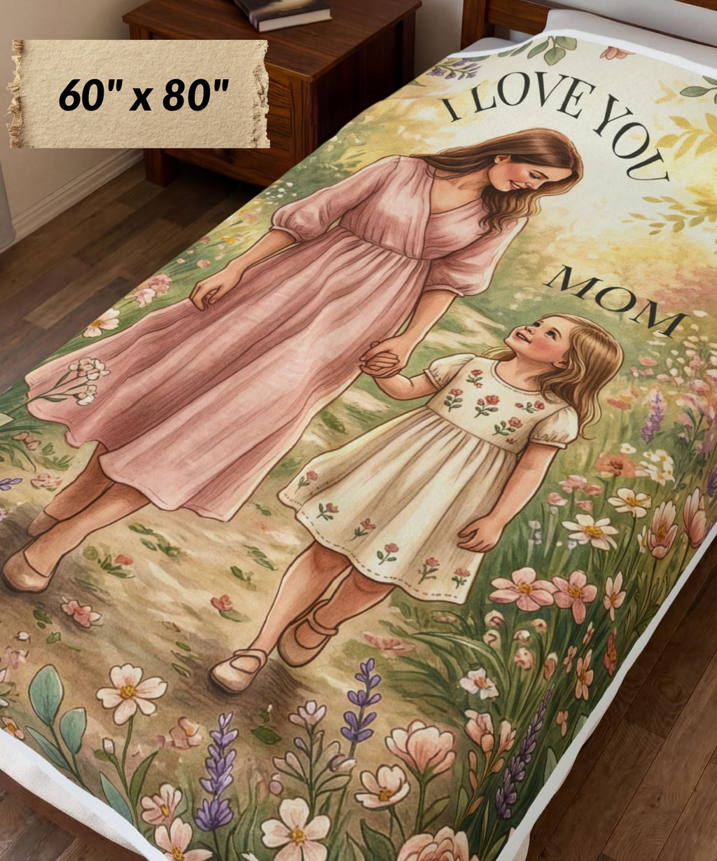 Personalized Mother's Day Velveteen Plush Blanket