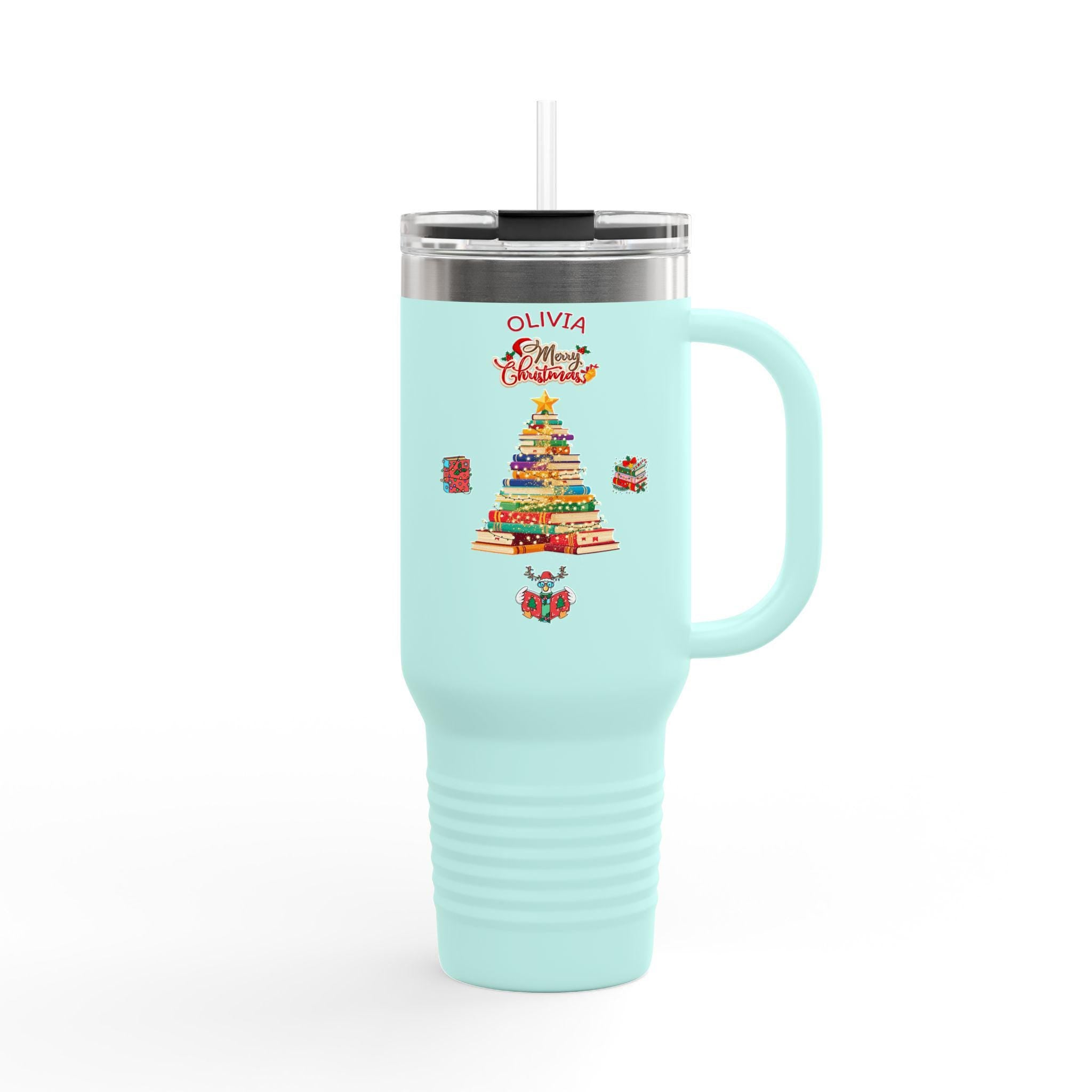 Personalized Christmas Tree 40oz Travel Mug | Insulated Tumbler