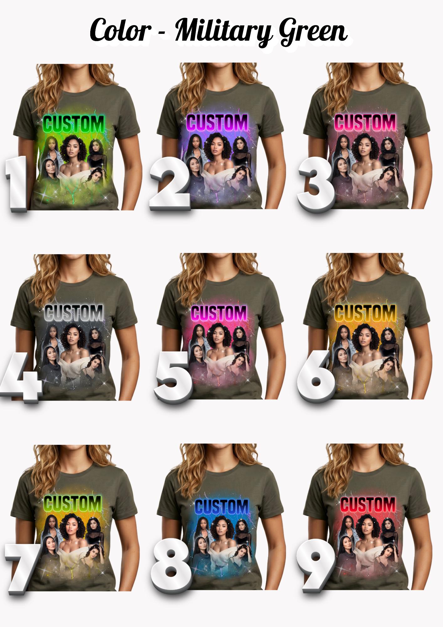 Custom Bootleg Collage T-Shirt, Personalized Photo Graphic Tee, Unisex Comfort Colors®