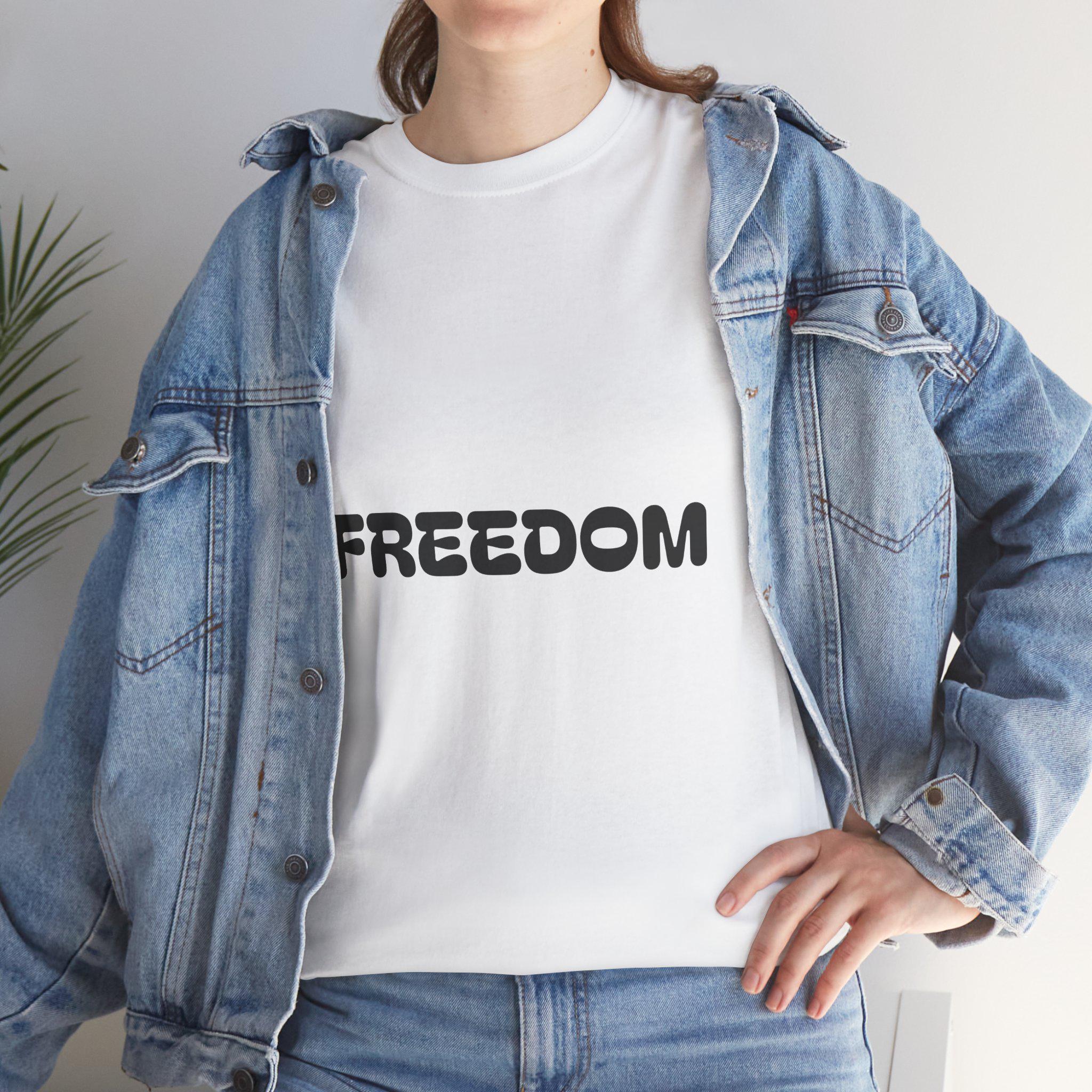 FREEDOM text tee | Quote back print tee, 'If small people cast big shadows'