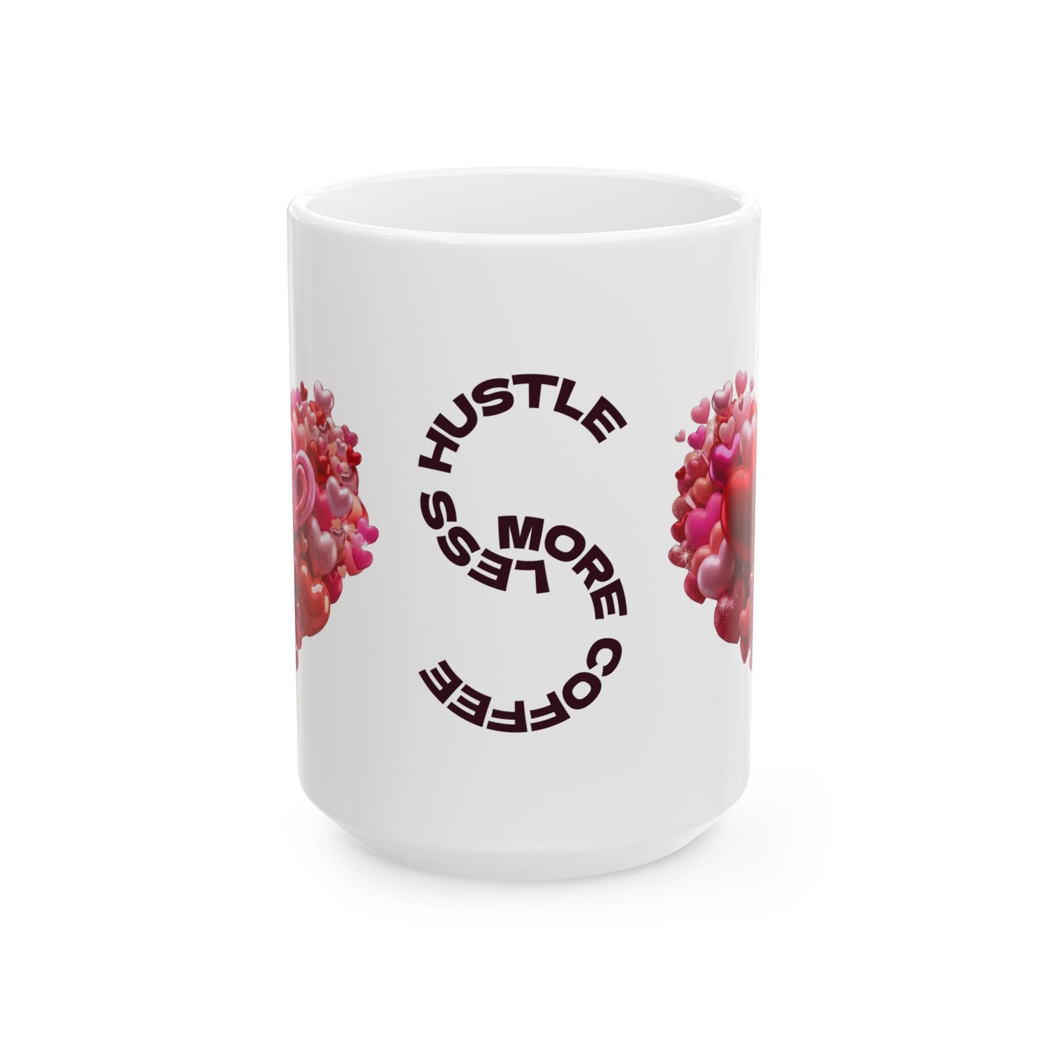 Personalized Heart Ceramic Mug, Custom Name Coffee Cup, Mother's Day Valentine Gift
