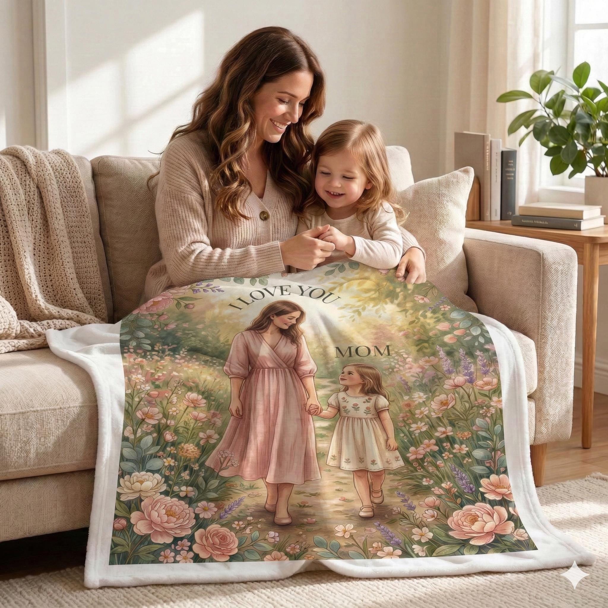 Personalized Mother's Day Velveteen Plush Blanket