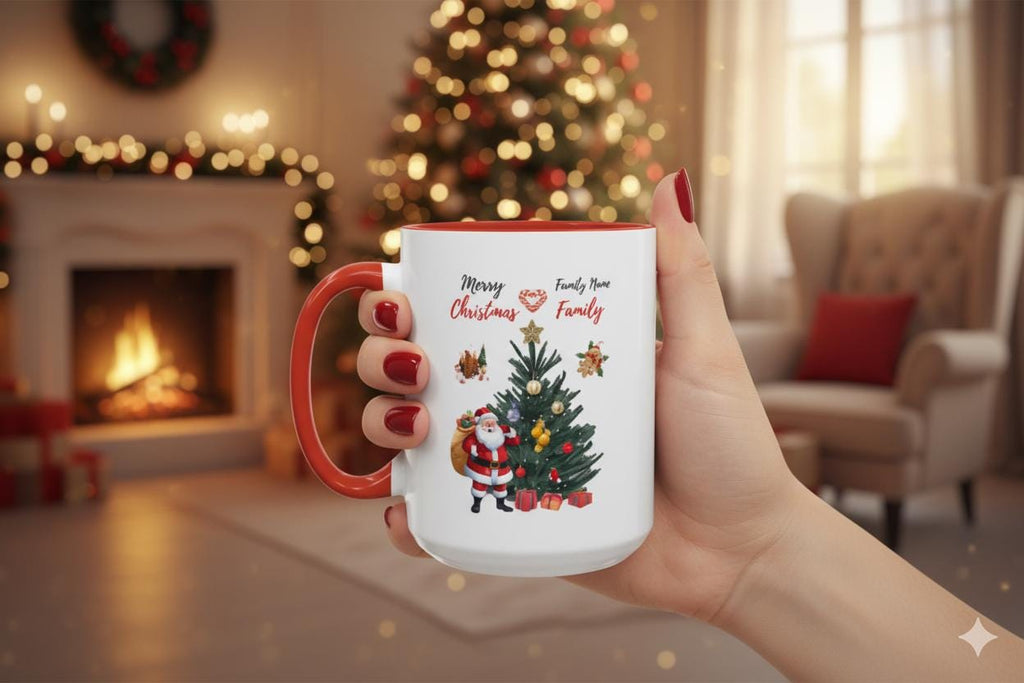 Personalized Family Christmas Mug, Matching Coffee Cups