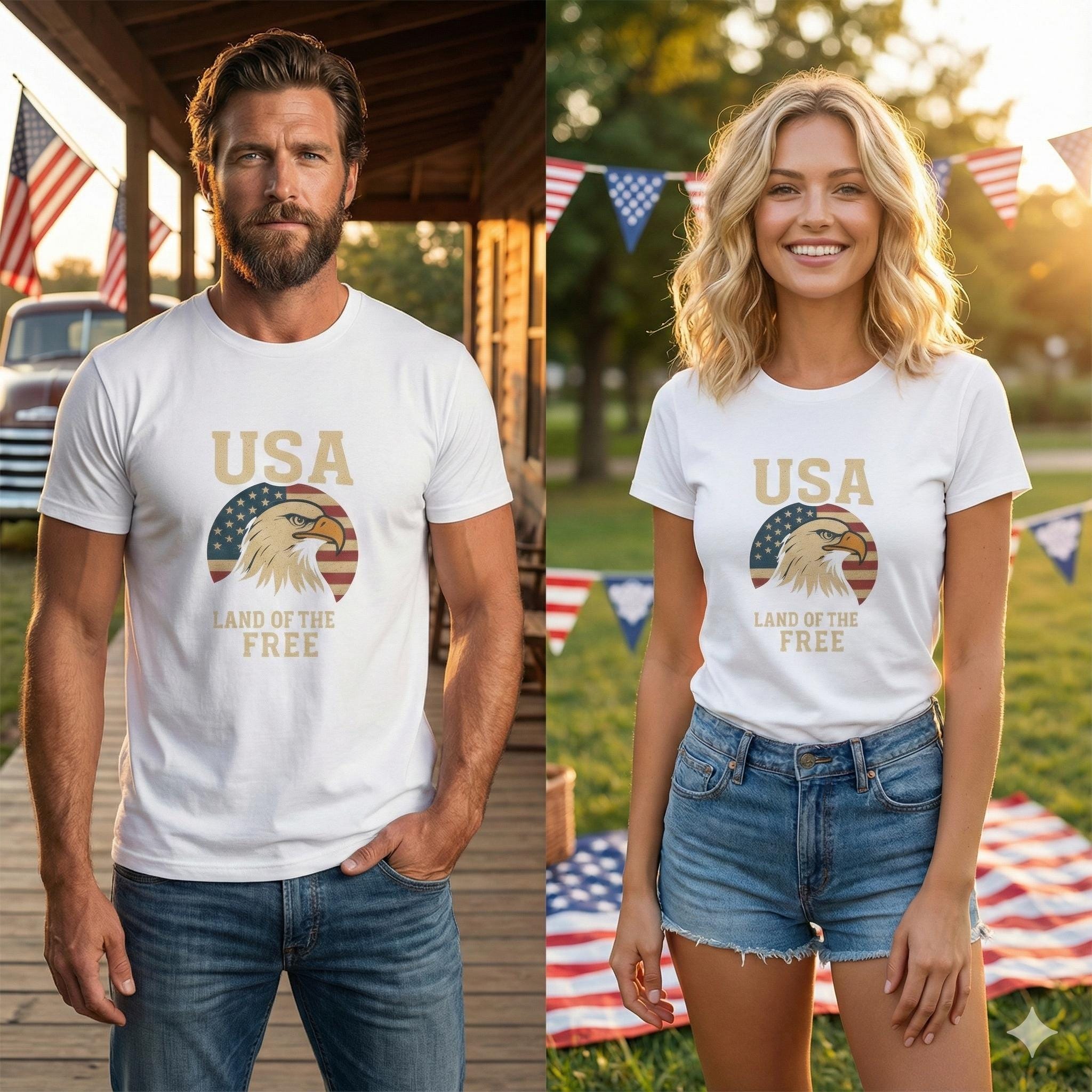 America Logo T-Shirt | Patriotic USA Flag Graphic Tee