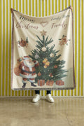 Personalized Christmas Blanket: Family Name Woven Cotton Xmas Gift