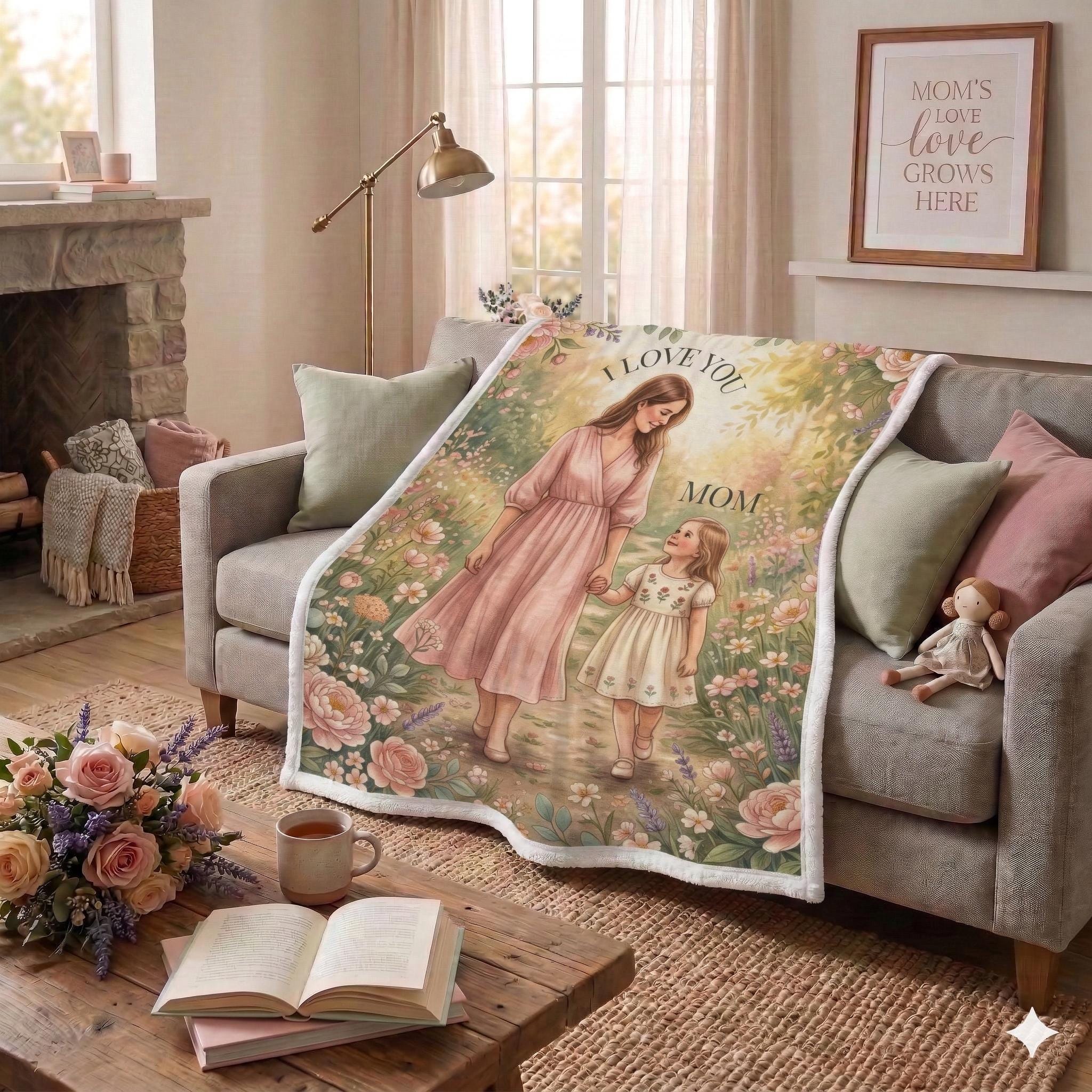 Personalized Mother's Day Velveteen Plush Blanket