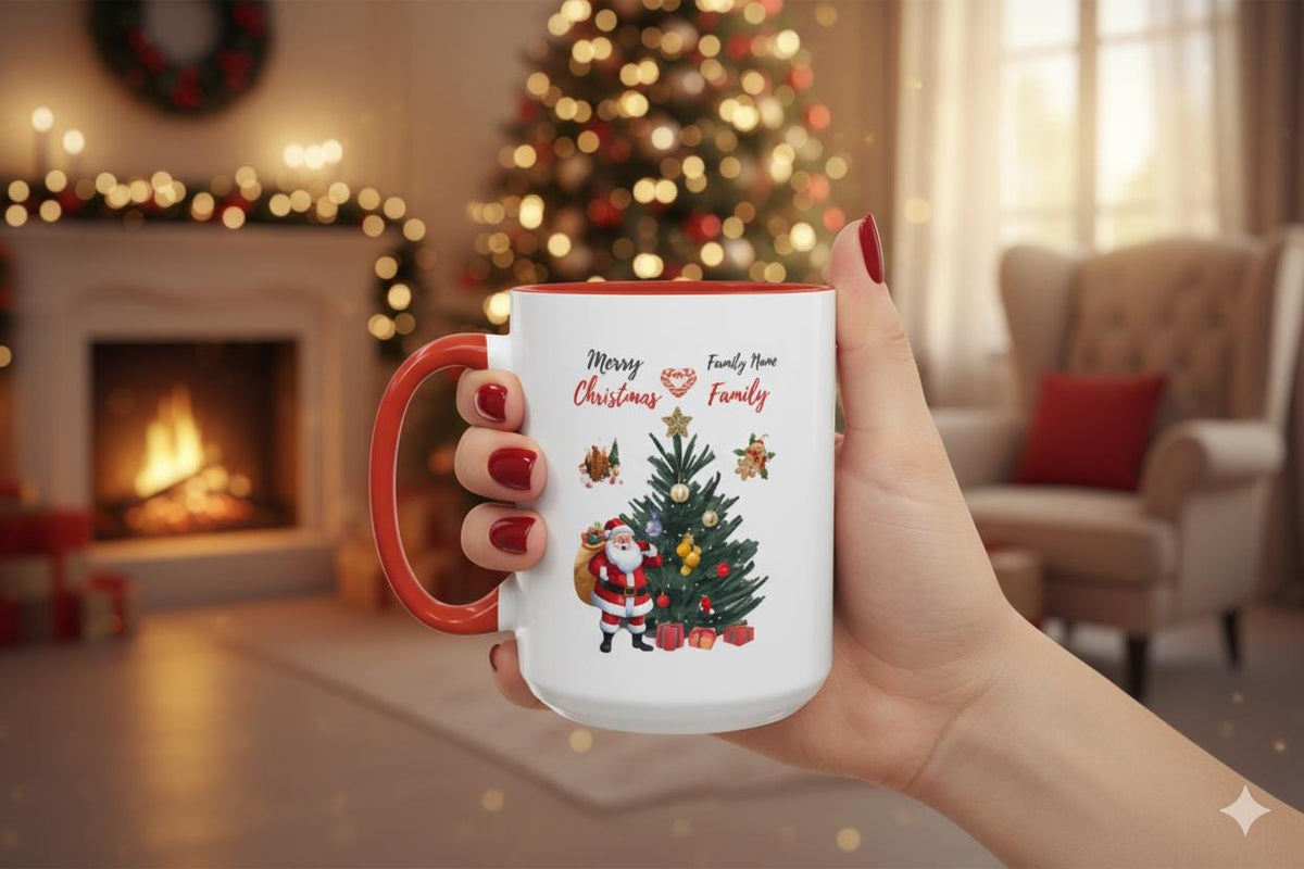 Personalized Family Christmas Mug, Matching Coffee Cups