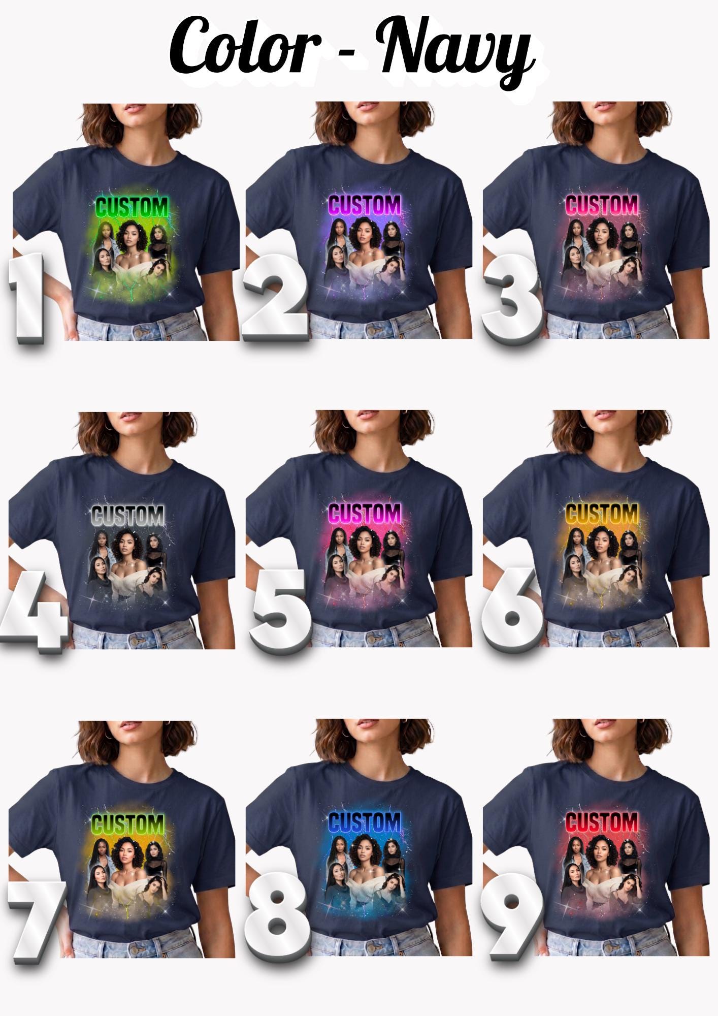 Custom Bootleg Collage T-Shirt, Personalized Photo Graphic Tee, Unisex Comfort Colors®