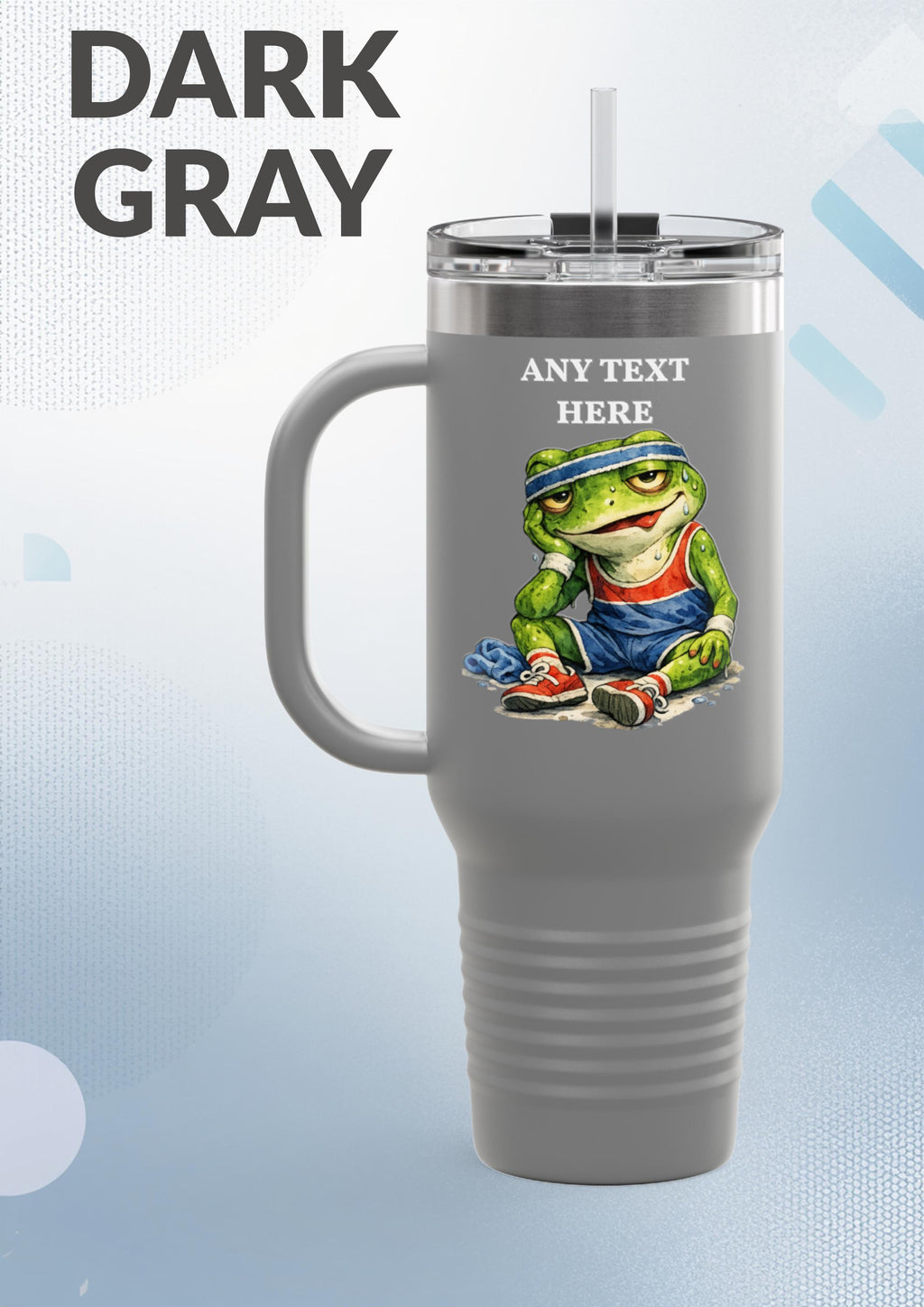 Personalized 40oz Travel Mug | Any text Insulated Cup with Straw & Handle