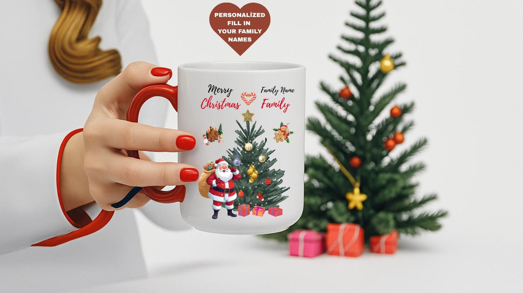 Personalized Family Christmas Mug, Matching Coffee Cups