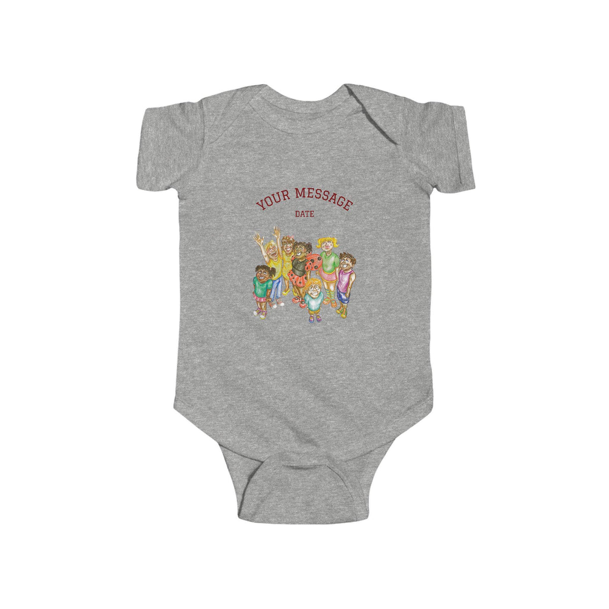 Personalized Baby Onesie, Hand-Drawn Kids Illustration, Baby Shower Gift