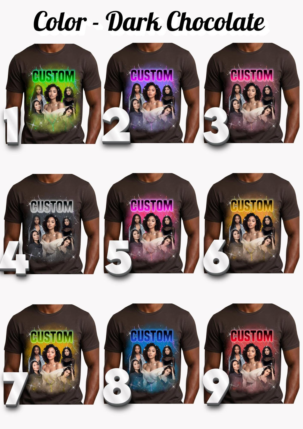 Custom Bootleg Collage T-Shirt, Personalized Photo Graphic Tee, Unisex Comfort Colors®