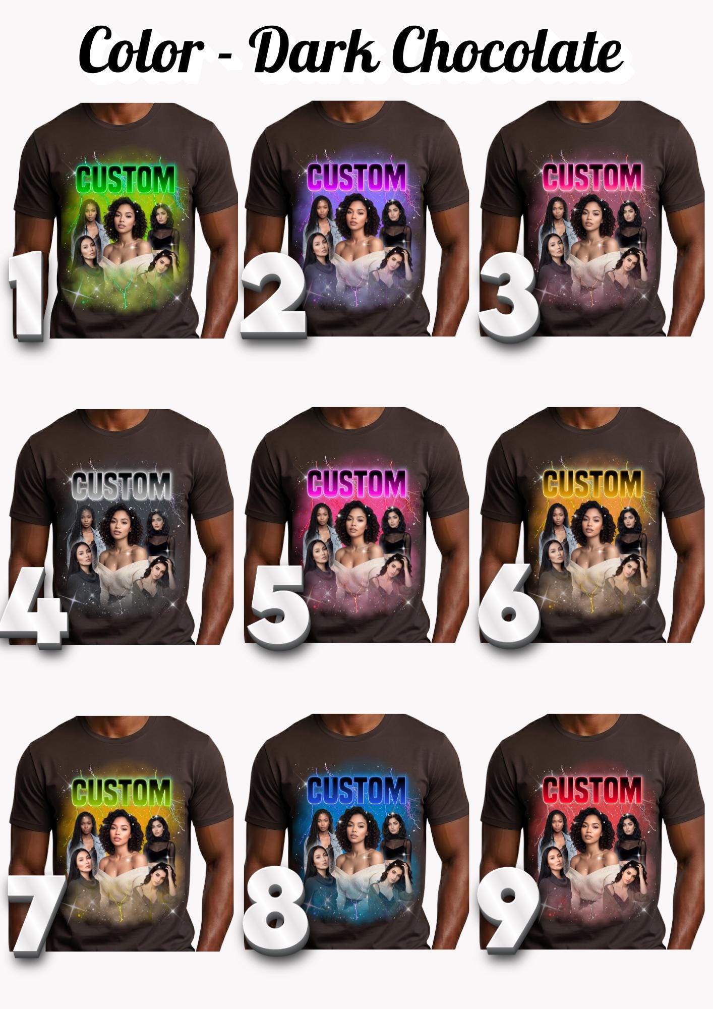 Custom Bootleg Collage T-Shirt, Personalized Photo Graphic Tee, Unisex Comfort Colors®