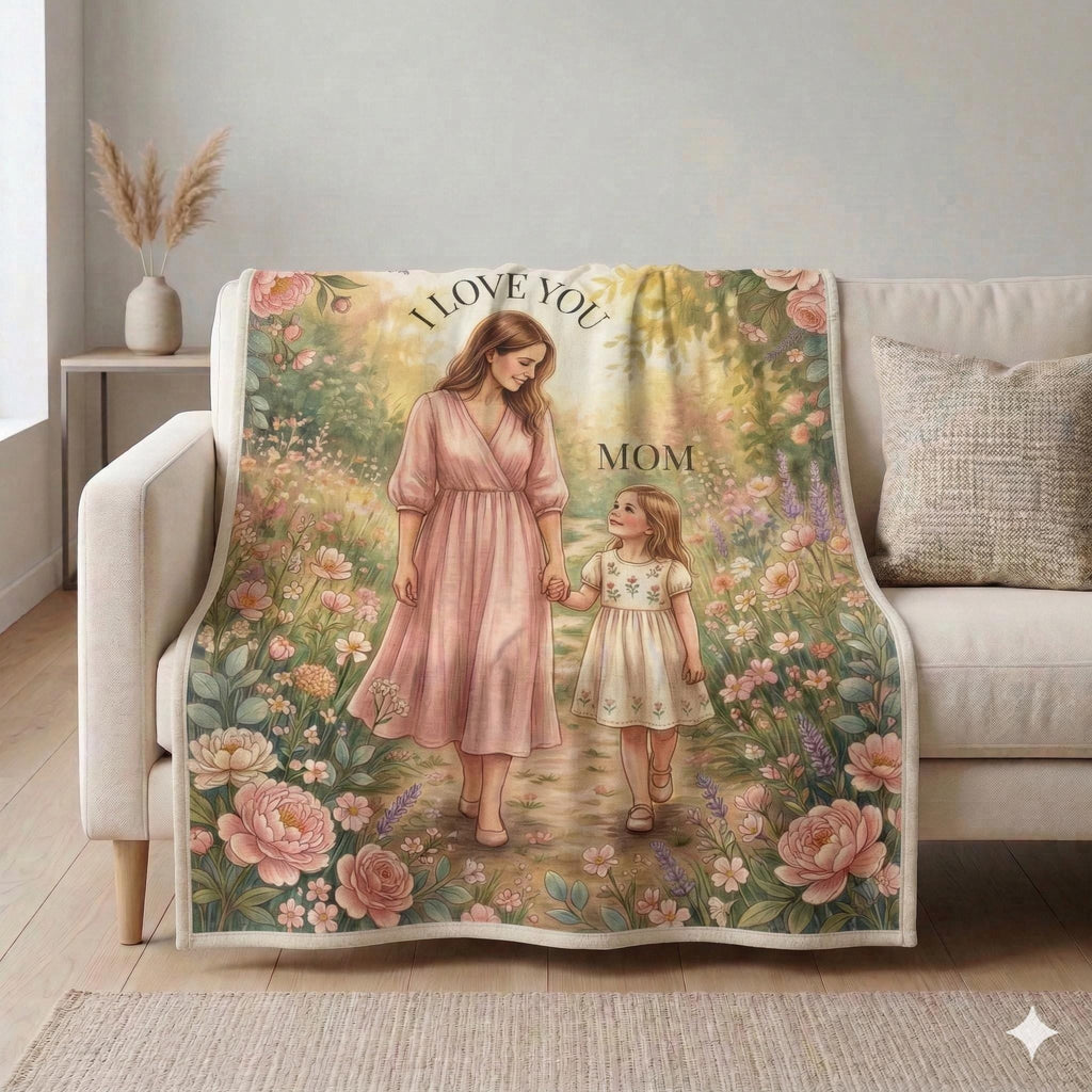 Personalized Mother's Day Velveteen Plush Blanket