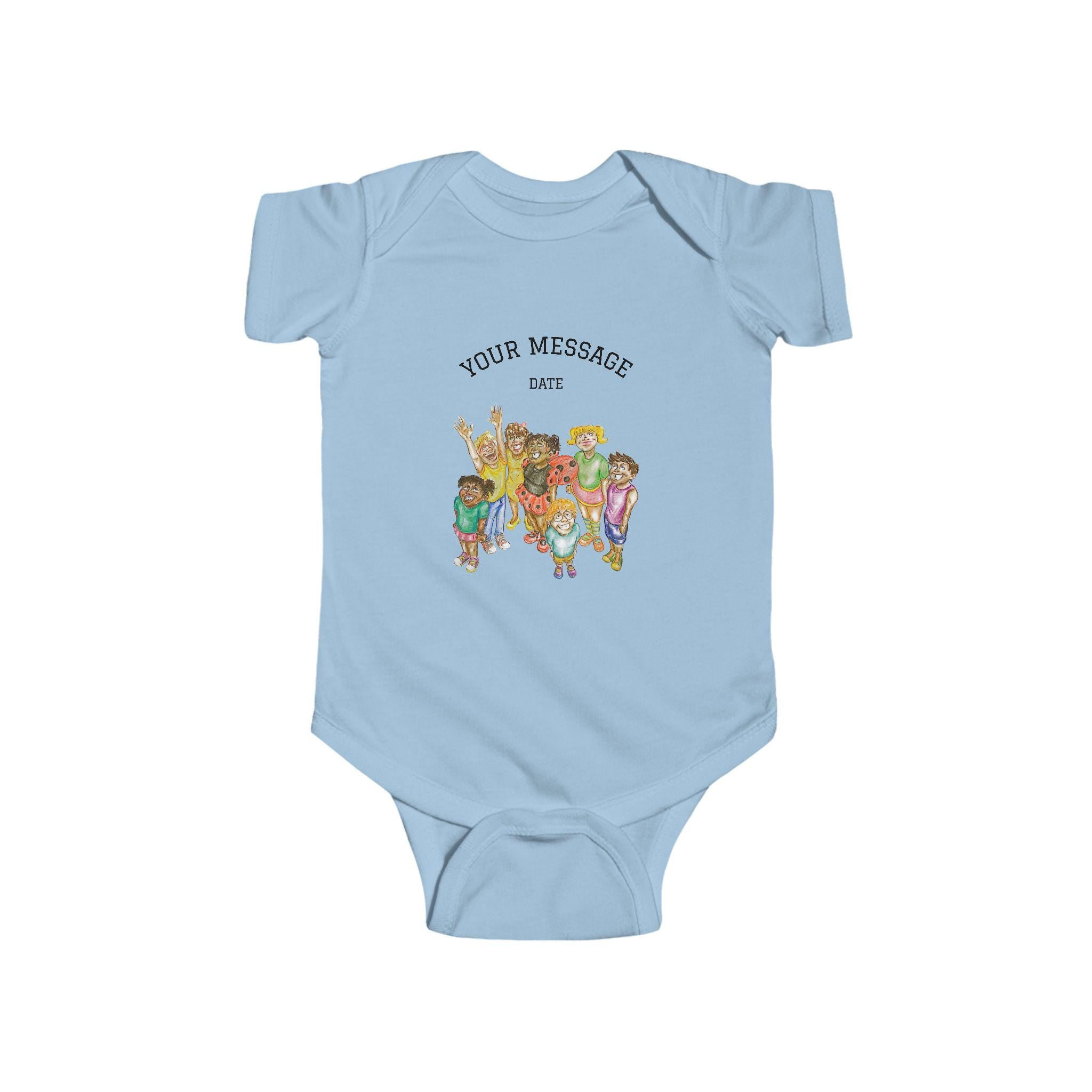 Personalized Baby Onesie, Hand-Drawn Kids Illustration, Baby Shower Gift