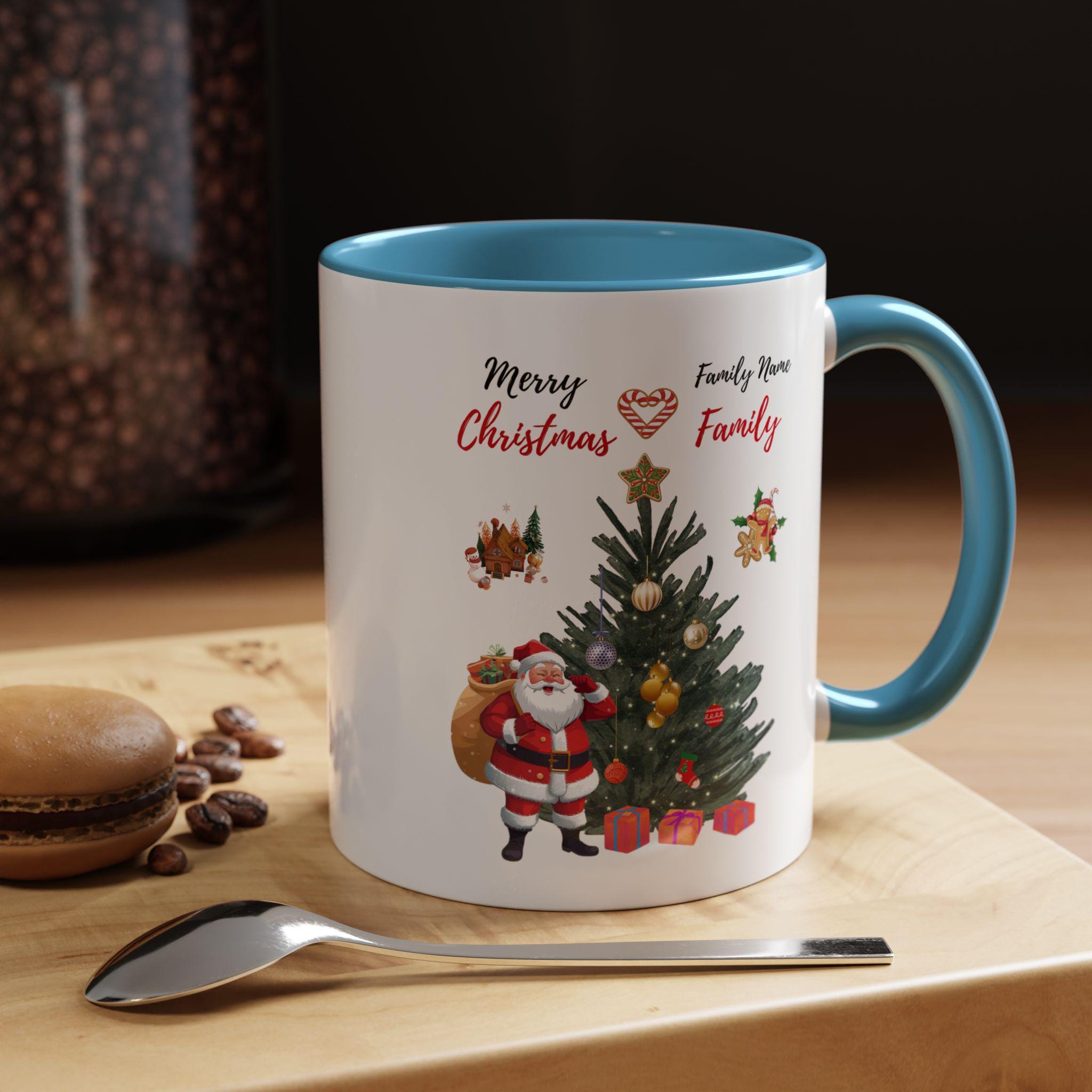 Personalized Family Christmas Mug, Matching Coffee Cups