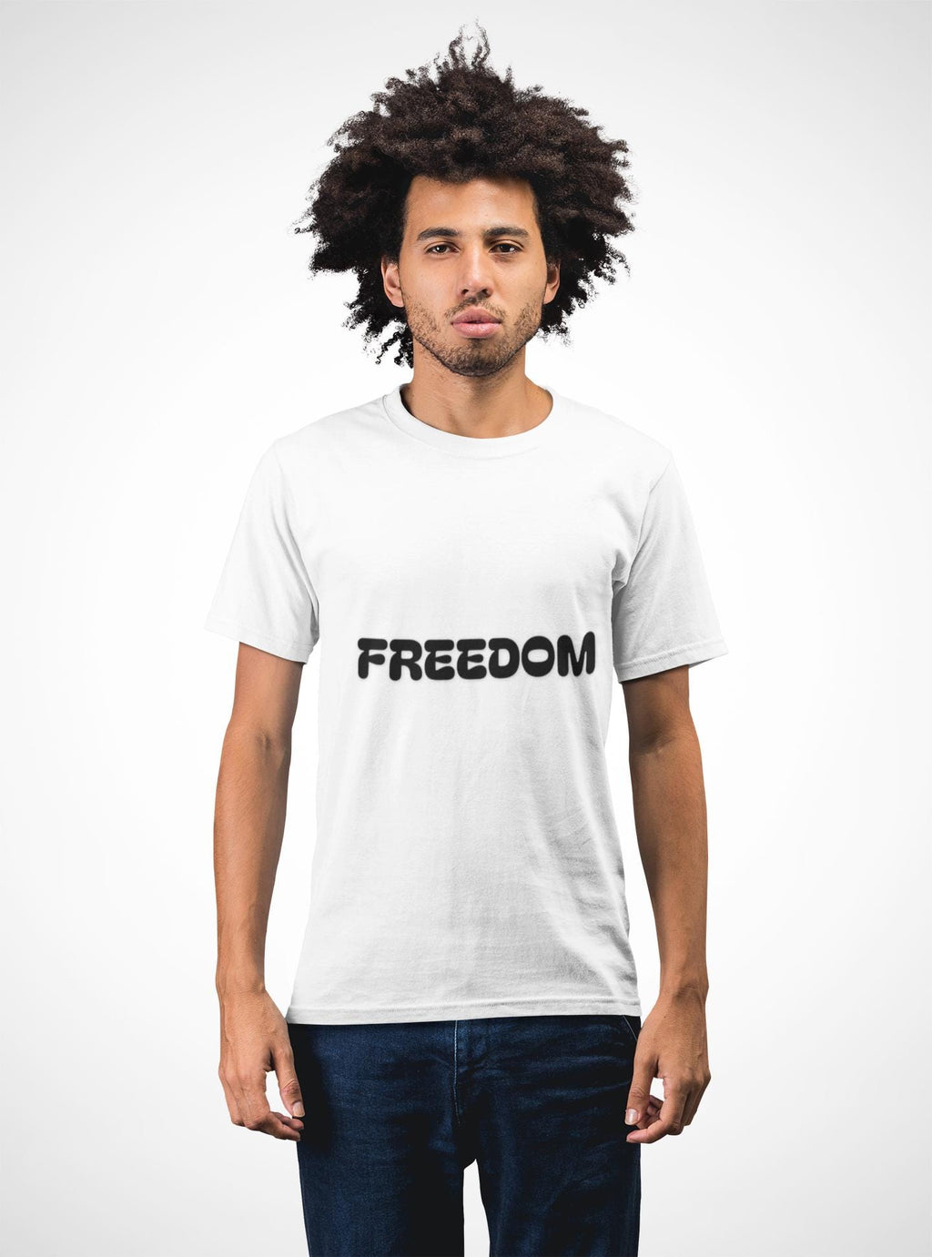 FREEDOM text tee | Quote back print tee, 'If small people cast big shadows'