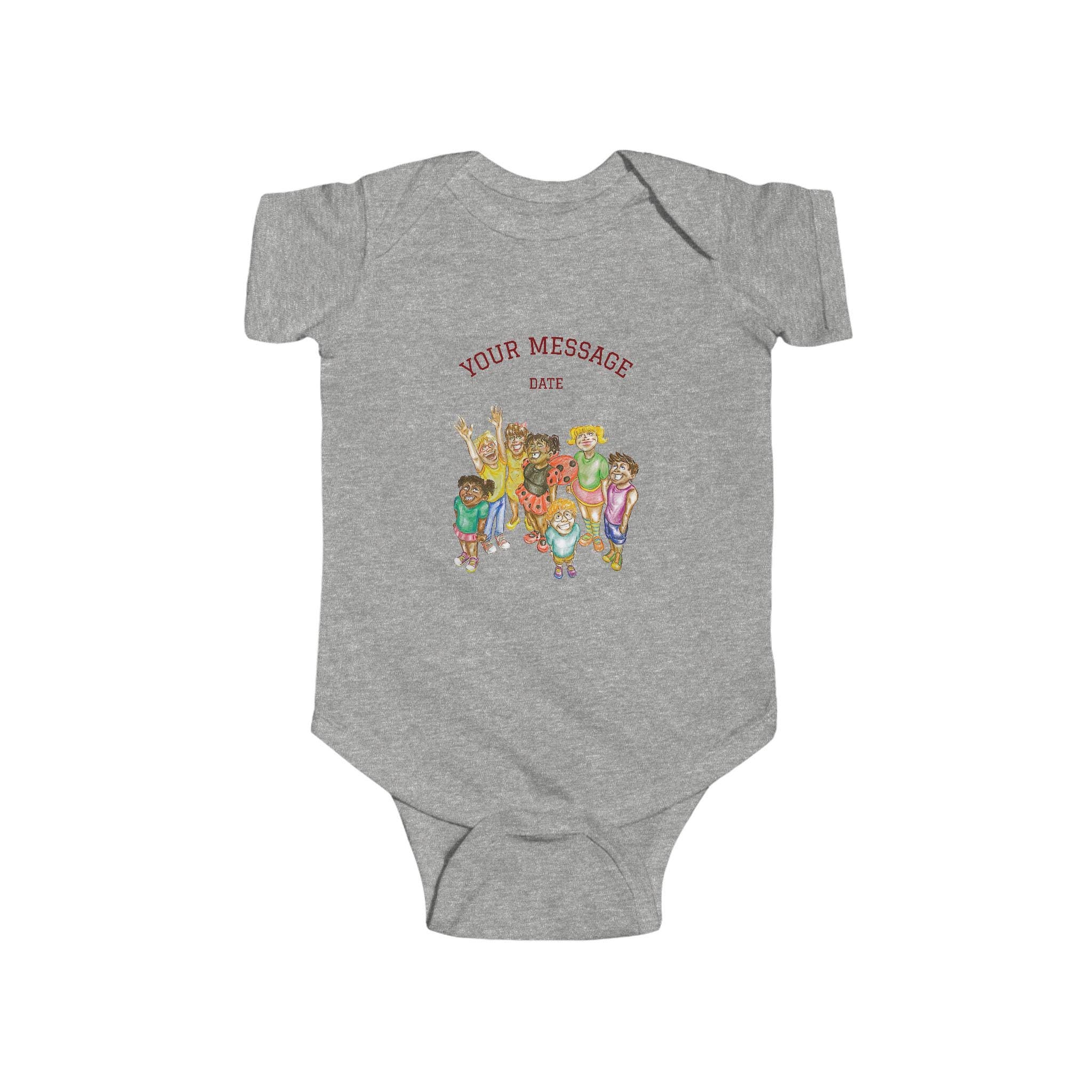 Personalized Baby Onesie, Hand-Drawn Kids Illustration, Baby Shower Gift