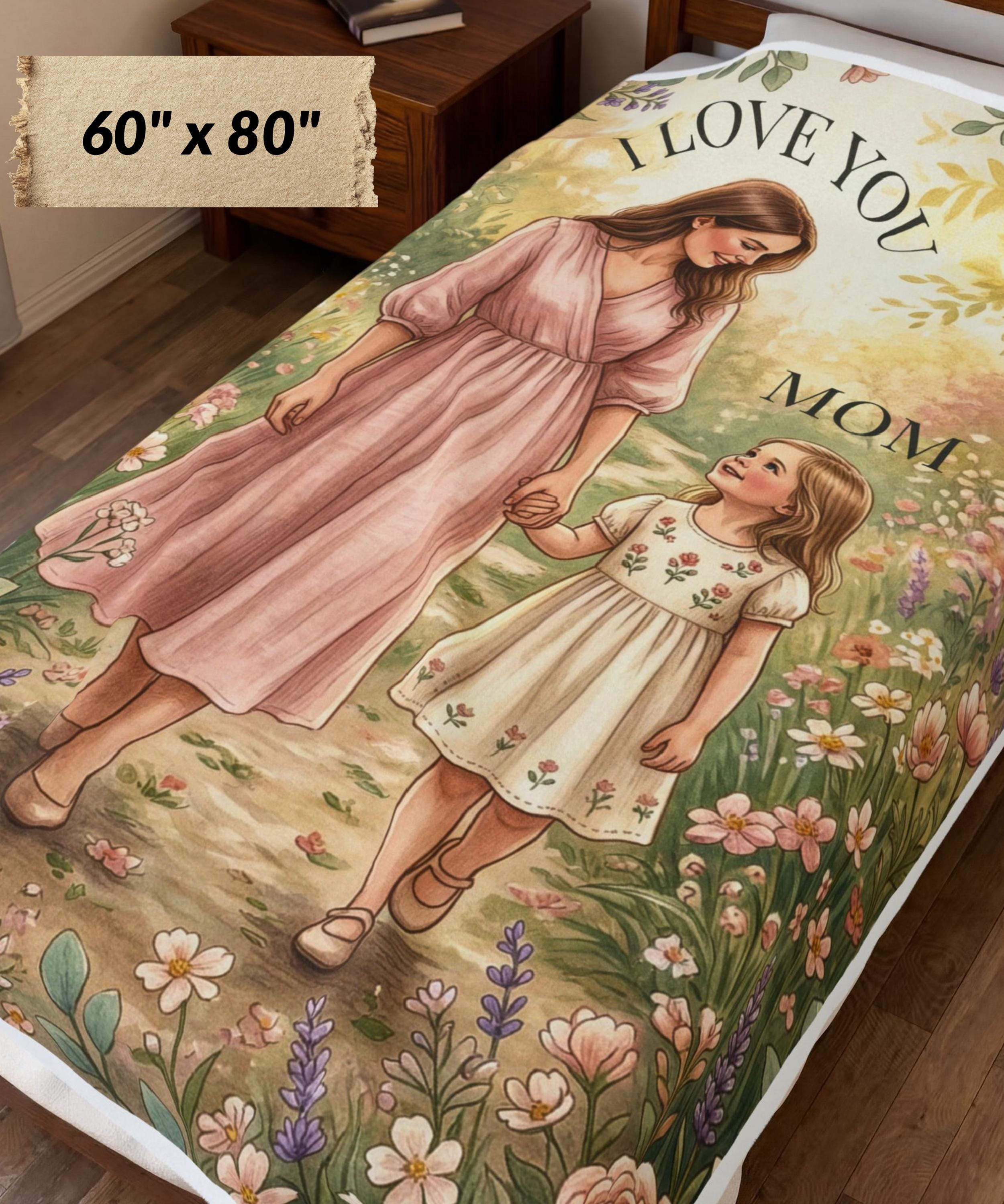 Personalized Mother's Day Velveteen Plush Blanket