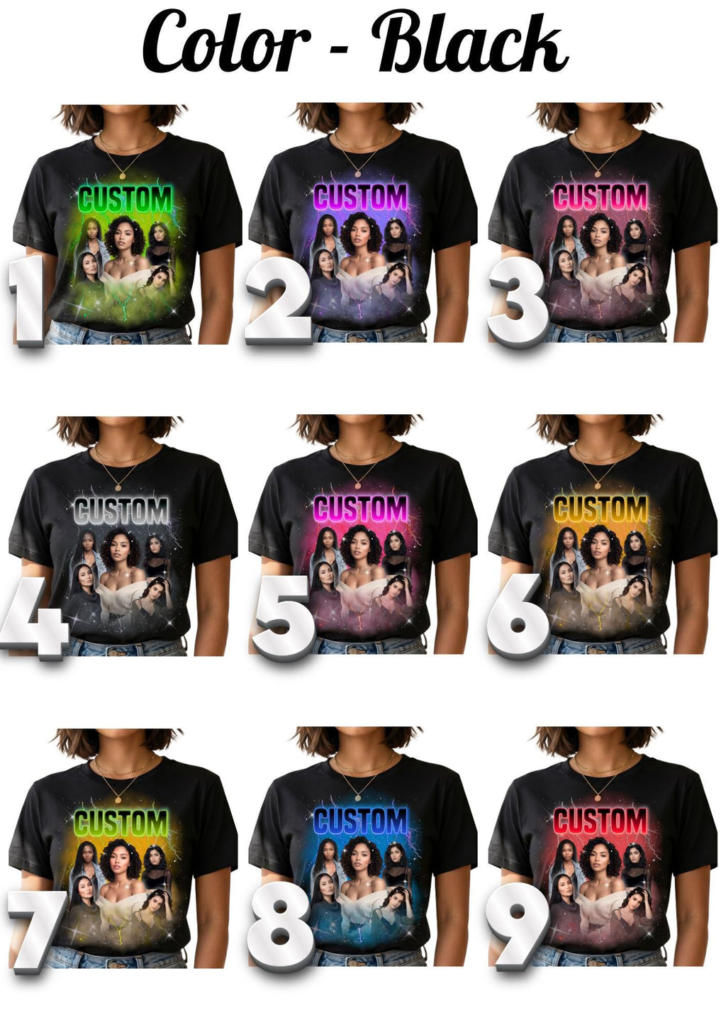 Custom Bootleg Collage T-Shirt, Personalized Photo Graphic Tee, Unisex Comfort Colors®
