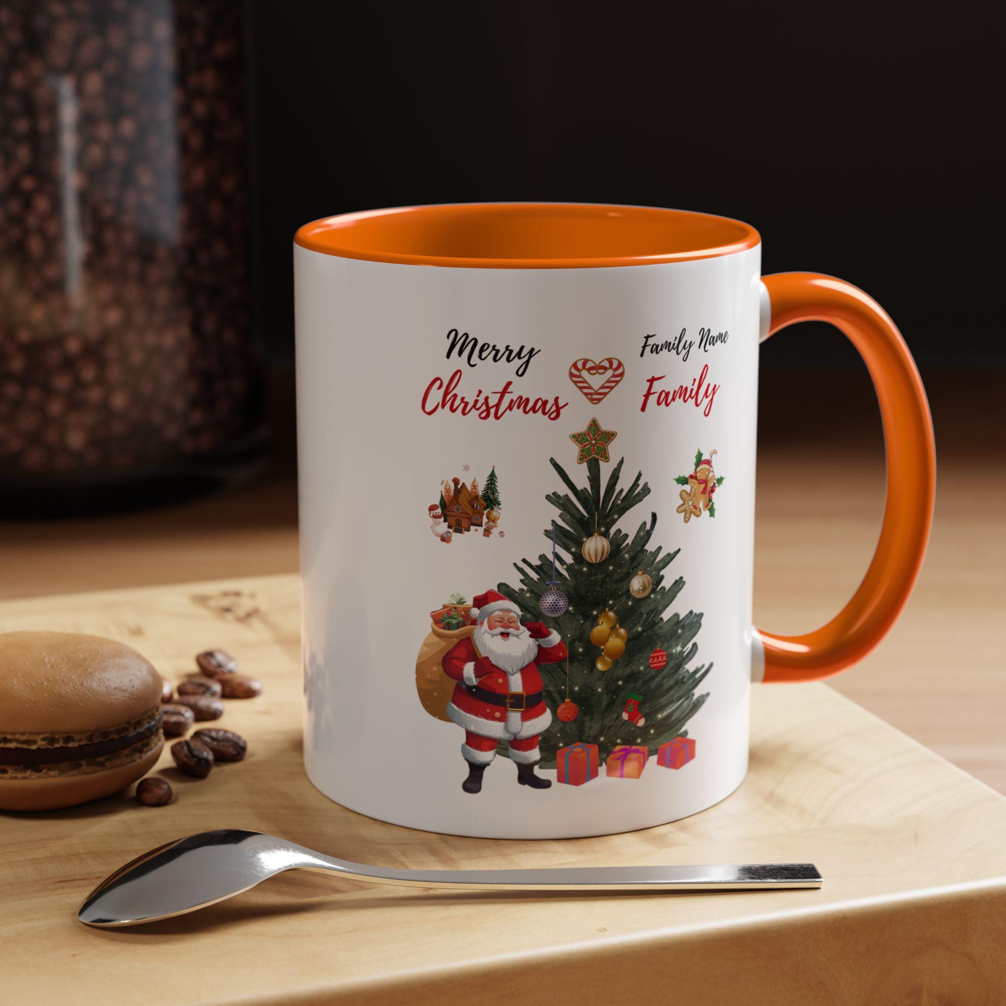 Personalized Family Christmas Mug, Matching Coffee Cups