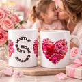 Personalized Heart Ceramic Mug, Custom Name Coffee Cup, Mother's Day Valentine Gift